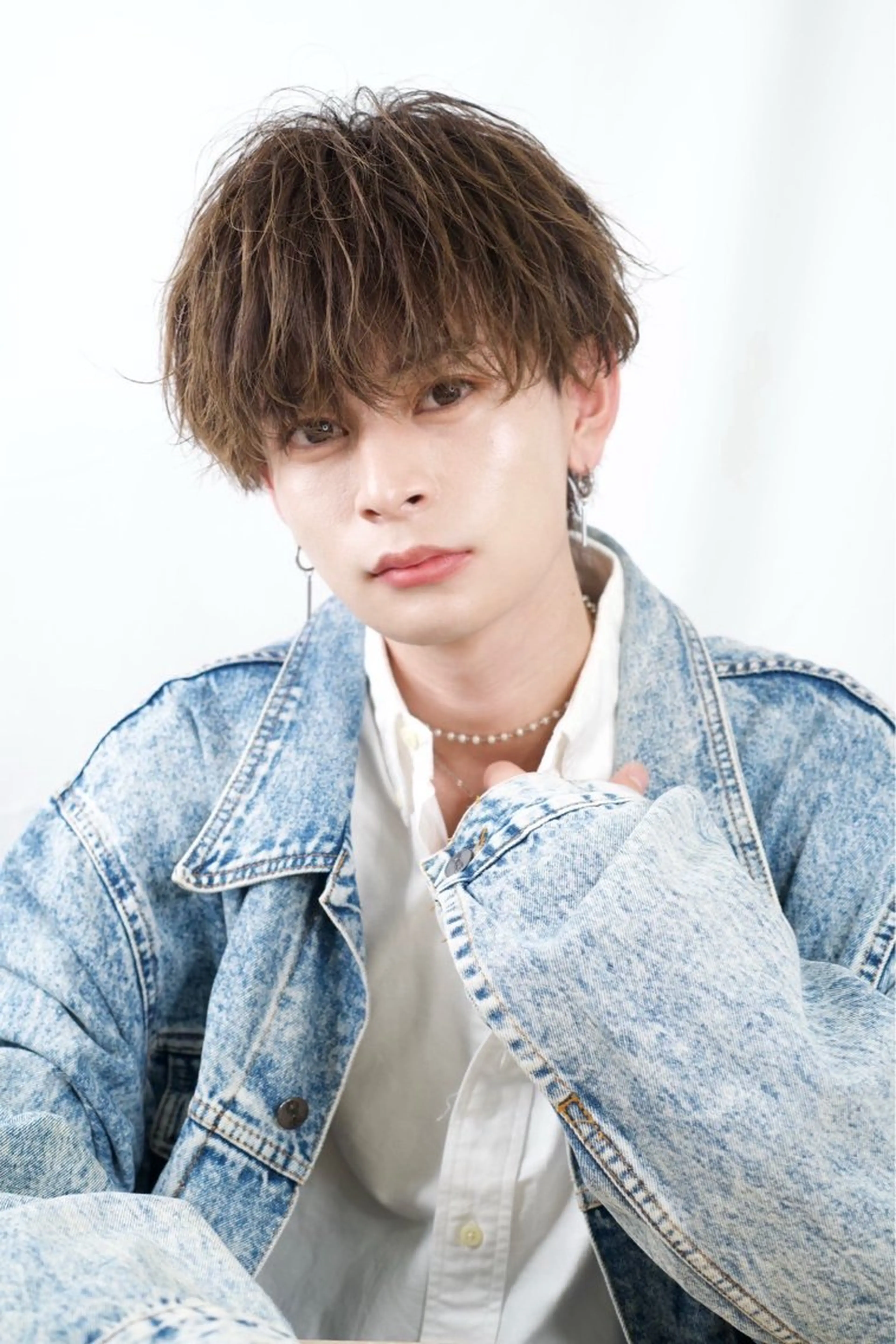 ショート カラー パーマ メンズ ヘアカラー ヘアセット 飯塚 想のヘアスタイル