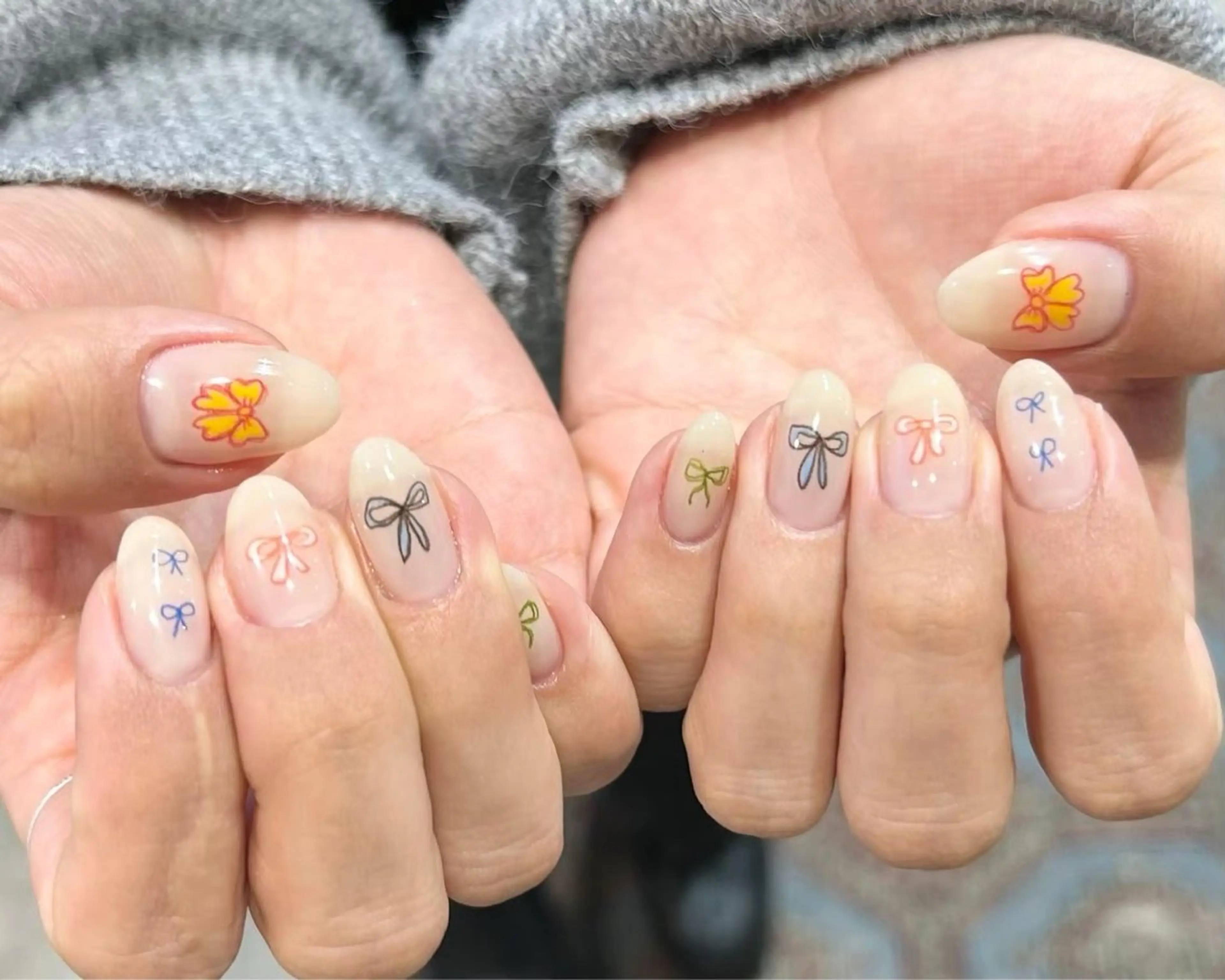 ネイル ハンドネイル 0203ムニムサン 💙Harukaのネイルデザイン