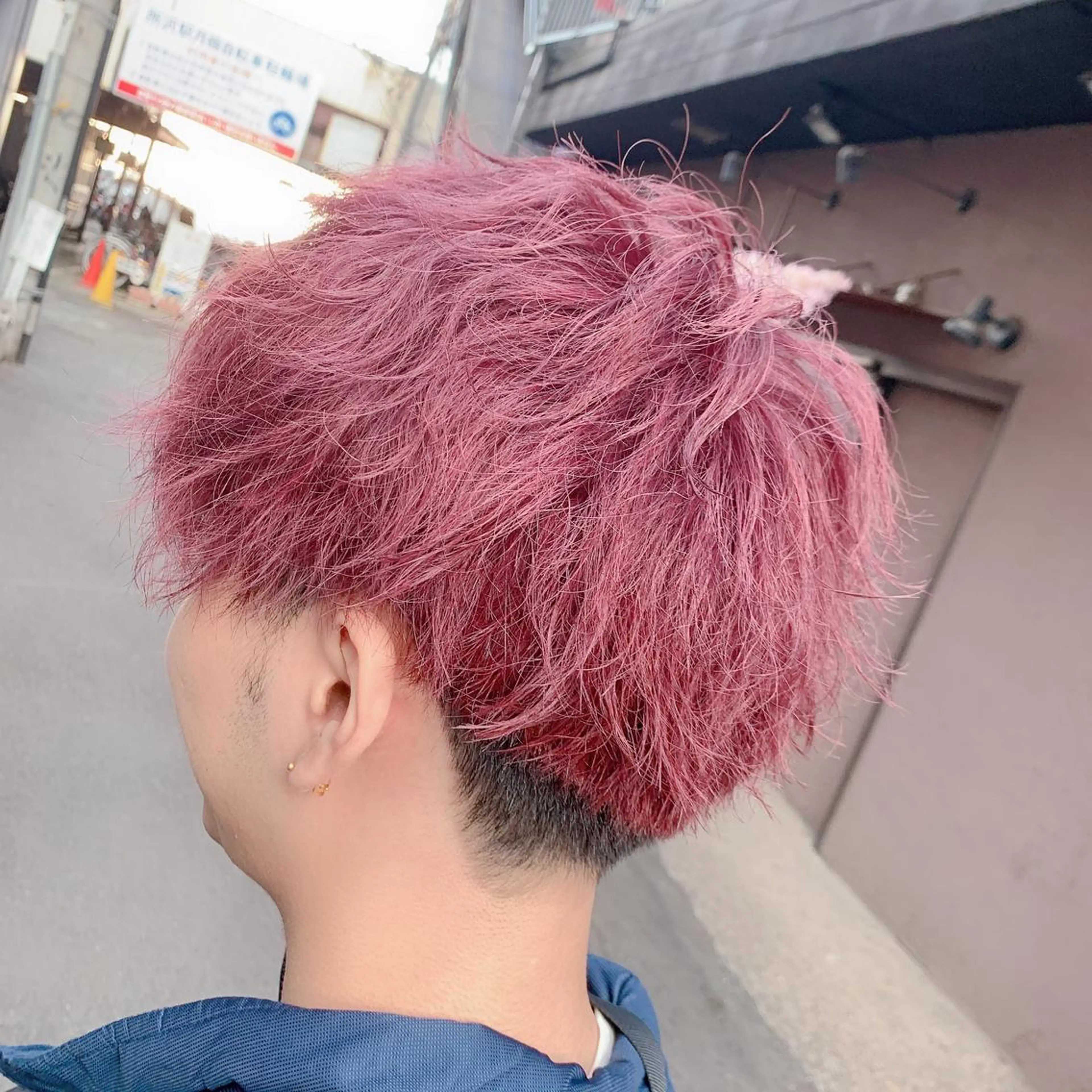 ショート カラー ヘアアレンジ メンズ ピンクカラー 【メンズモデル募集】 Bassa所沢のヘアスタイル