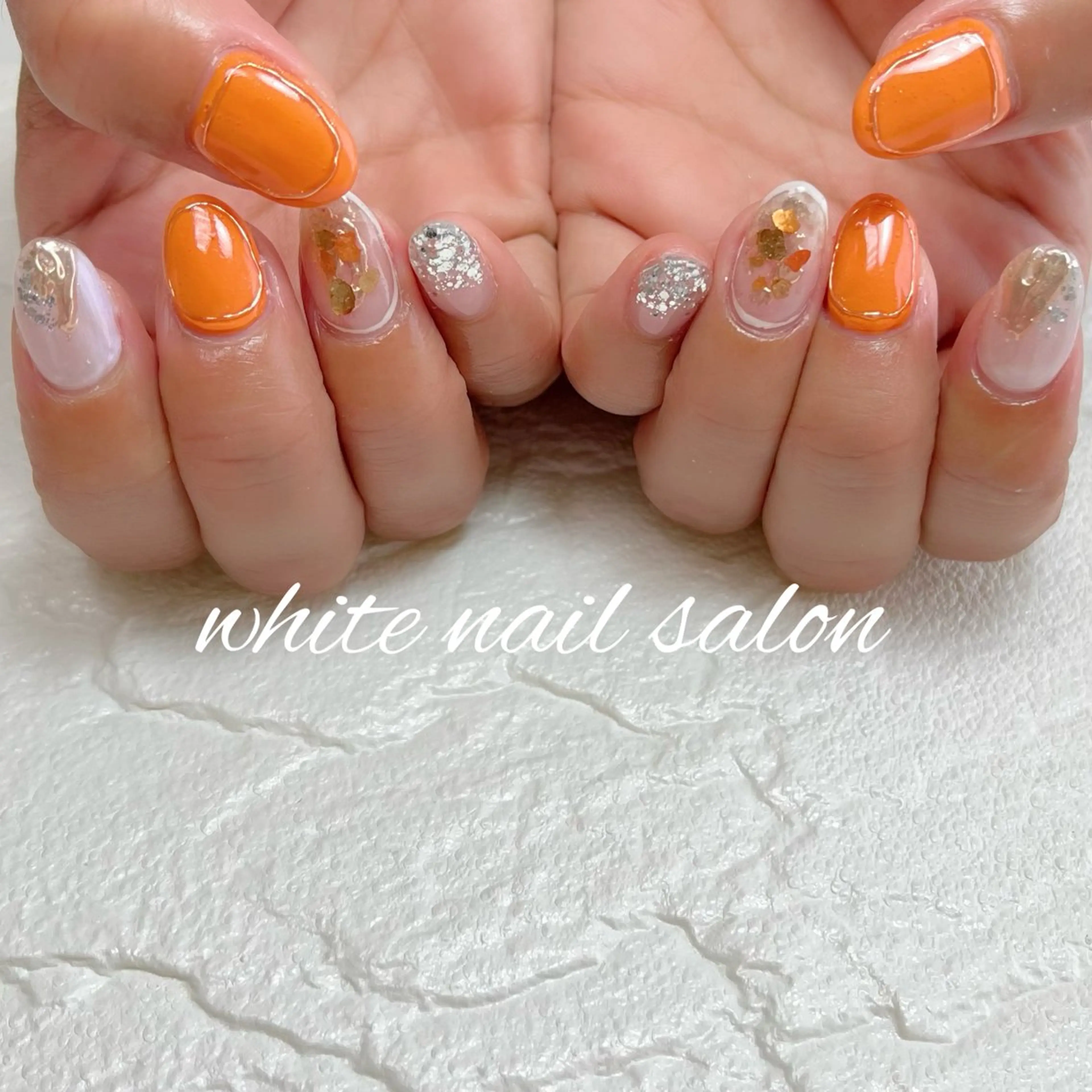ネイル フットネイル ジェルネイル ハードジェル ラメ(グリッター) 持ち込み ハンドネイル white nail salonのネイルデザイン