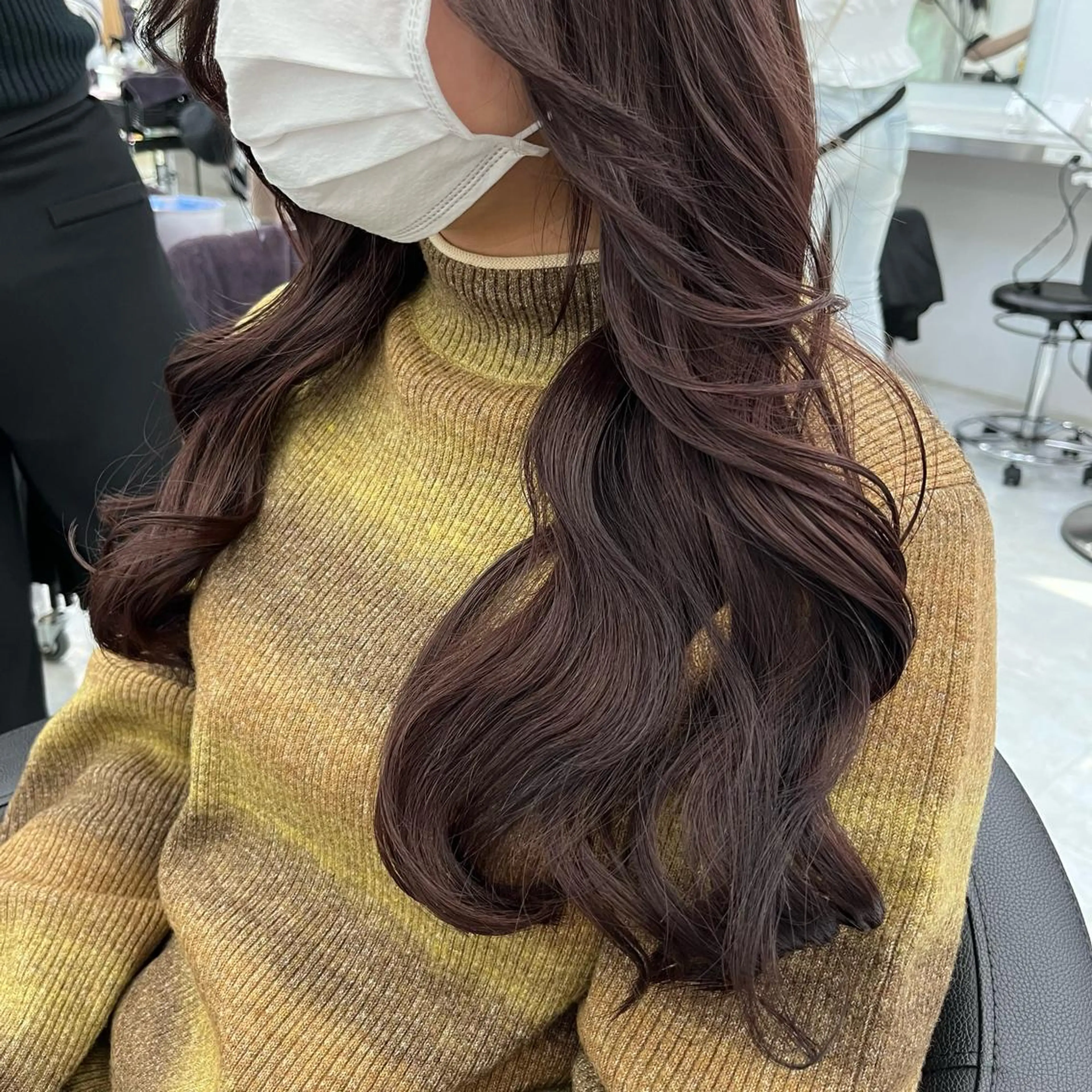 ロング ヘアカラー トリートメント 💗韓国暖色ヘア NO.1💗🪽のヘアスタイル