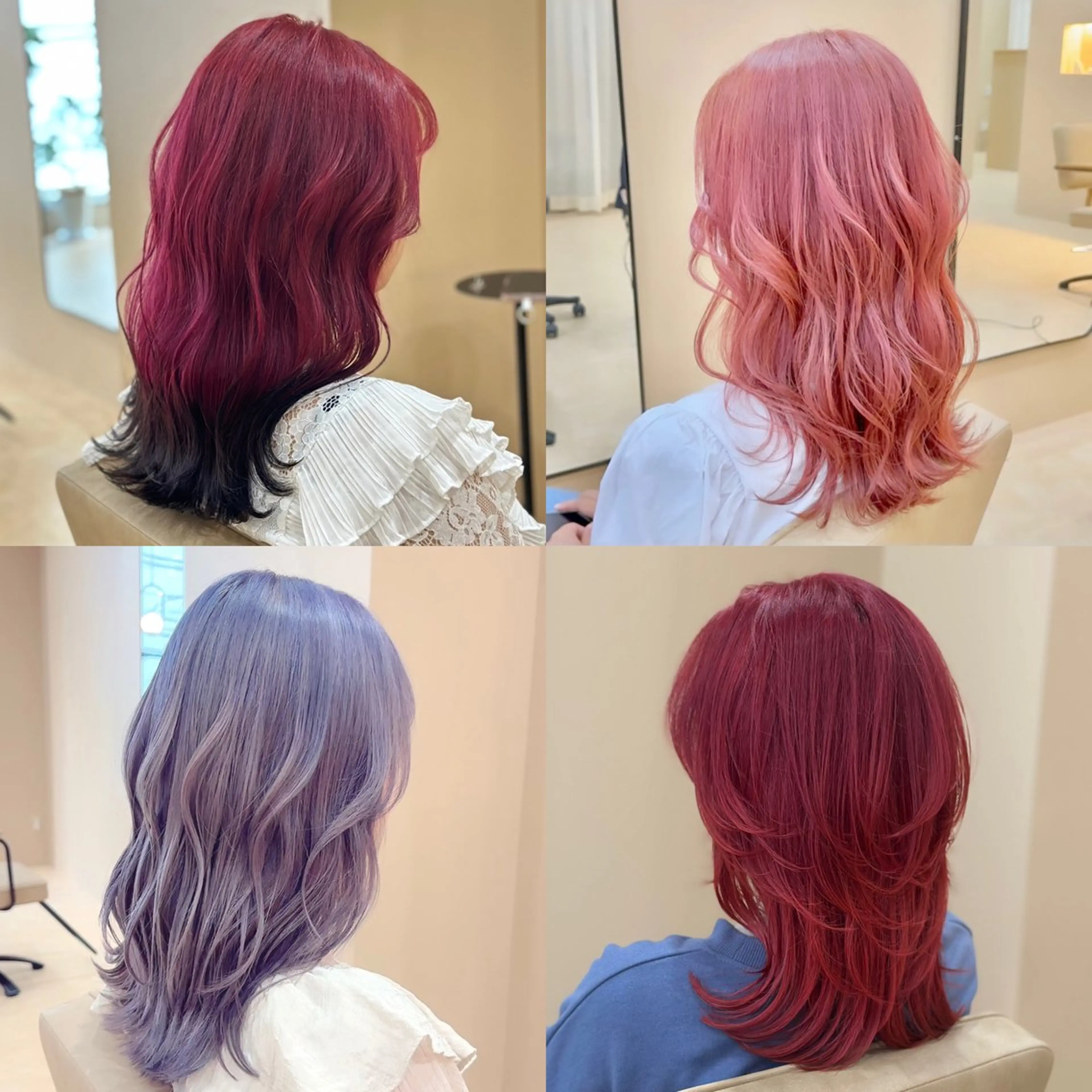 ケアダブルカラー(ケアブリーチ、カラー)🩷+トリートメント💛 【minimo限定】ロング料金+¥1000の写真