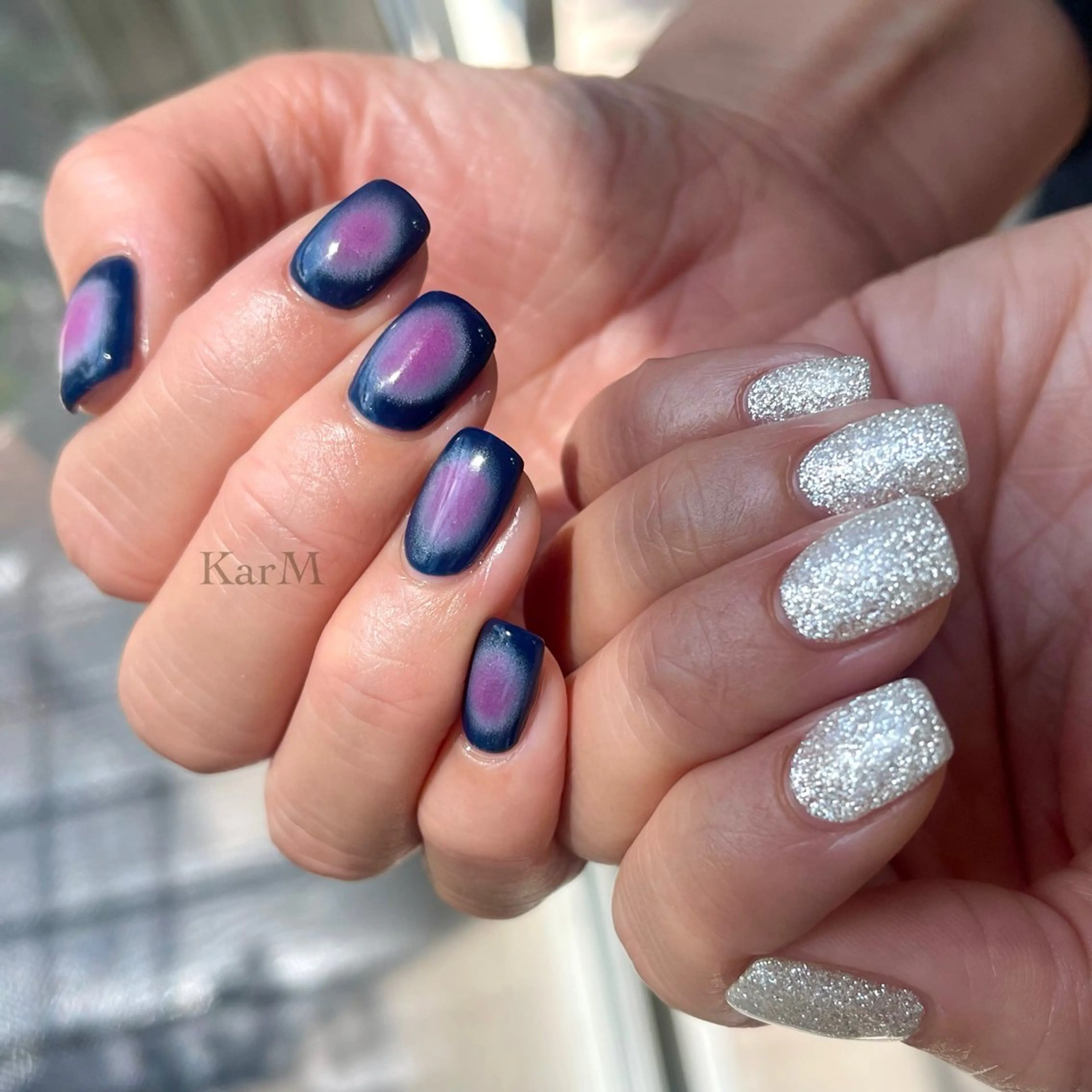 ネイル オーロラネイル チークネイル フラッシュネイル フレンチネイル グラデーション ハンドネイル ogino karinのネイルデザイン