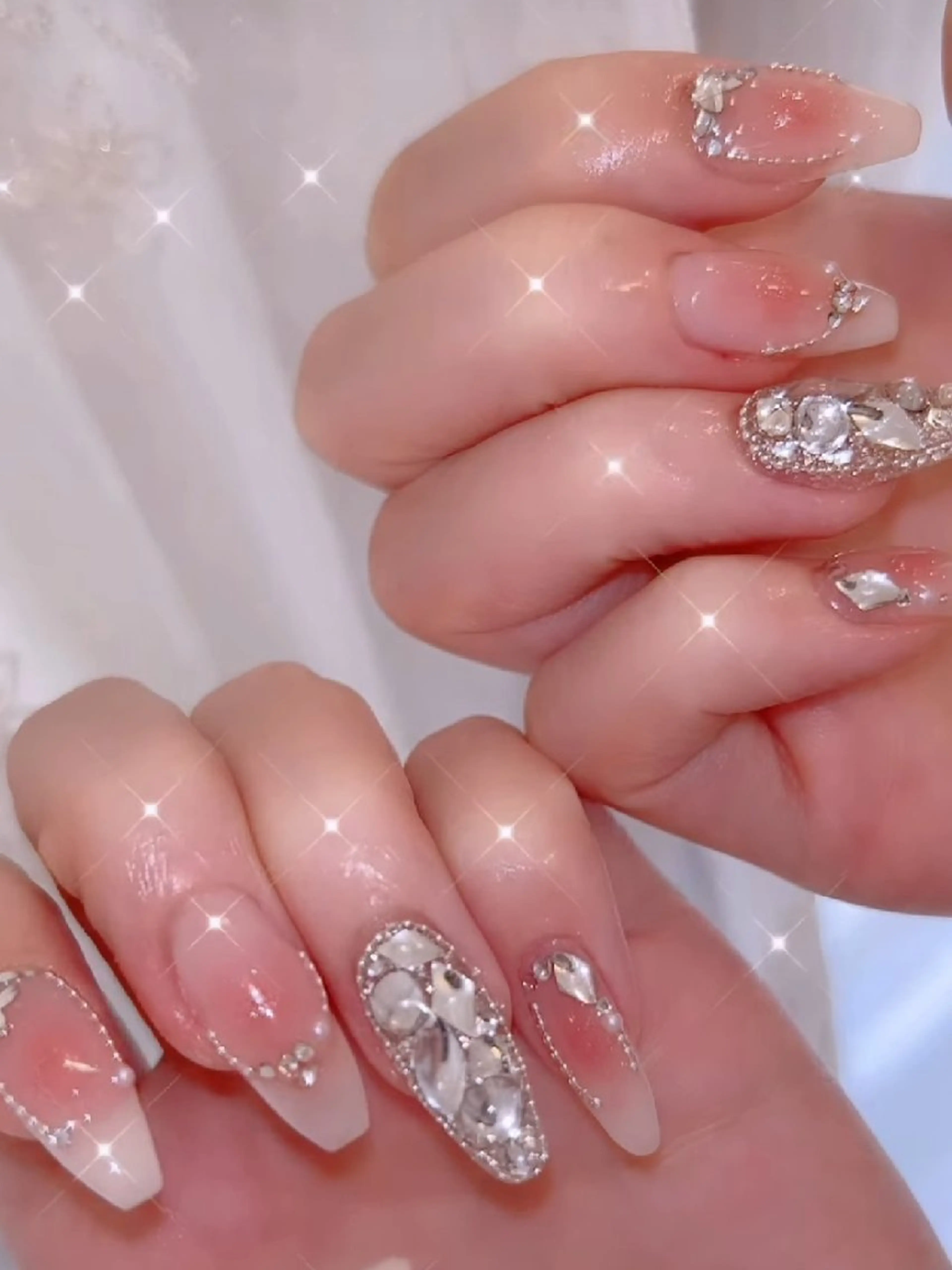 ネイル 長さ出し ジェルネイル 韓国ネイル マグネットネイル ニュアンスネイル ハンドネイル I LOVE ME  NAIL.｡.:*♡のネイルデザイン
