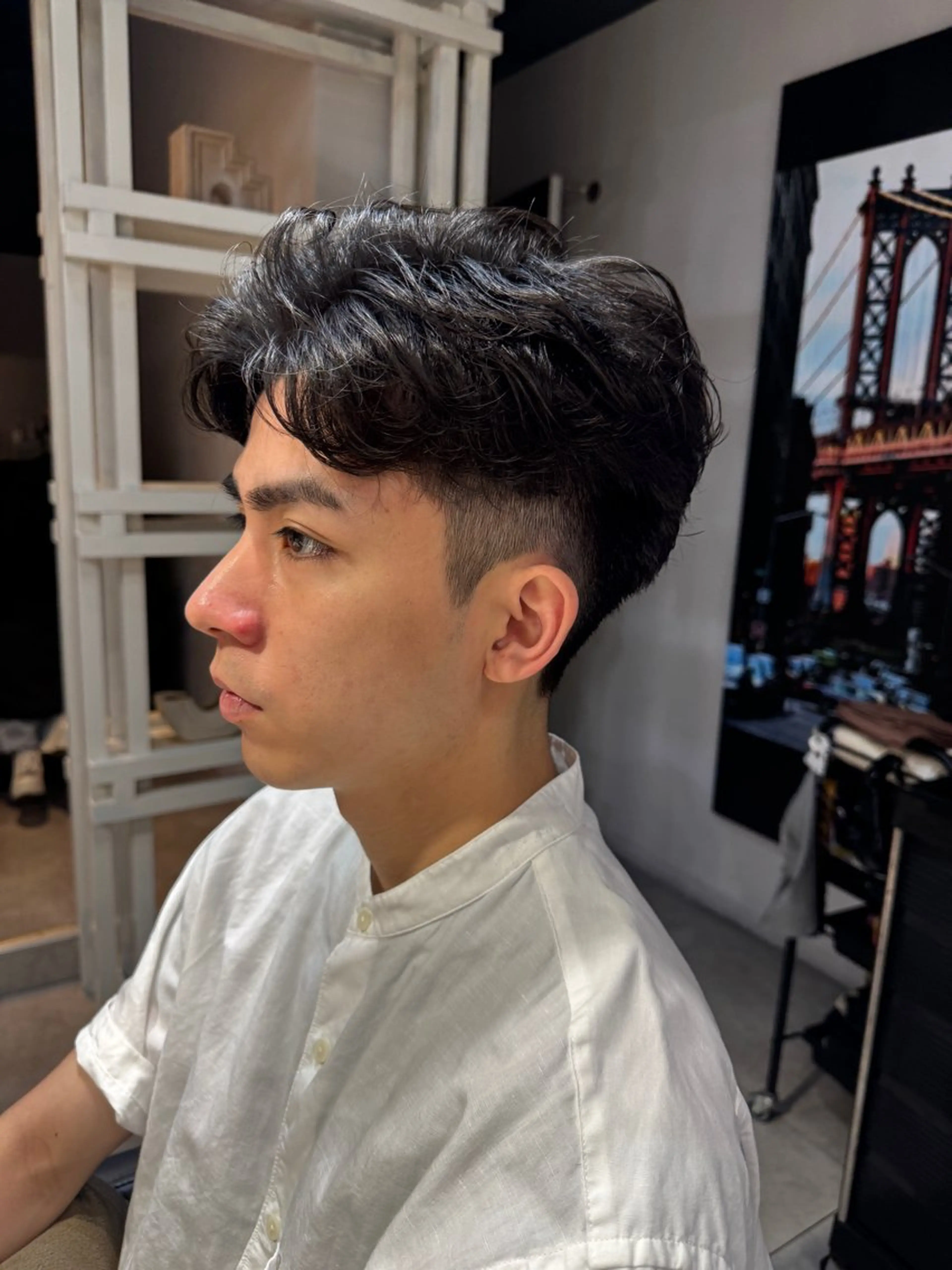 ミディアム パーマ メンズ センターパート カット パーマ トリートメント Dxxxx III所属・女性目線の大人 メンズ*Ayakaのヘアスタイル