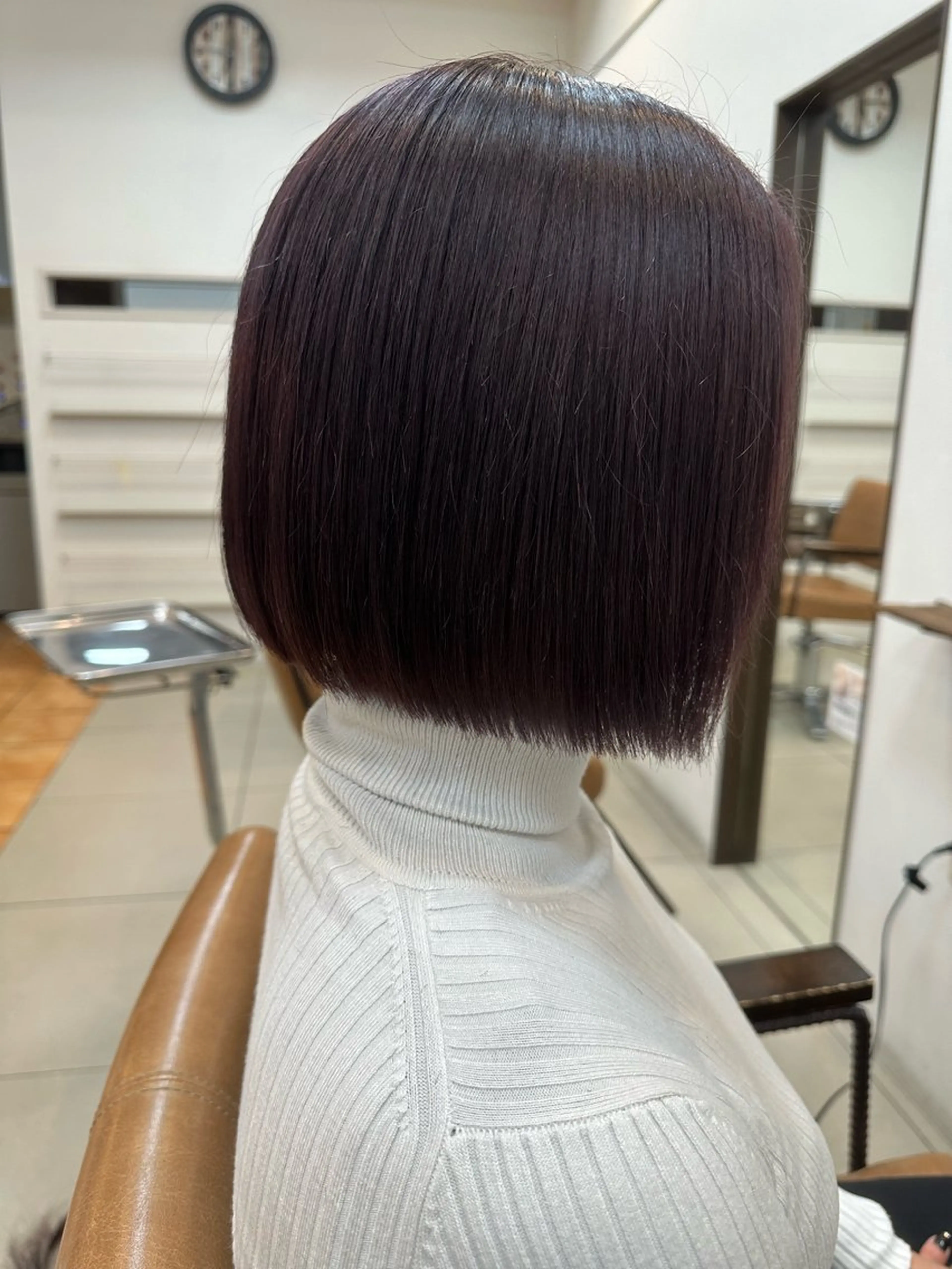 ミディアム カラー ヘアアレンジ 切りっぱなしボブ ボブ カット トリートメント Cloe 梅田所属・🌼北口 絢🌼のヘアスタイル