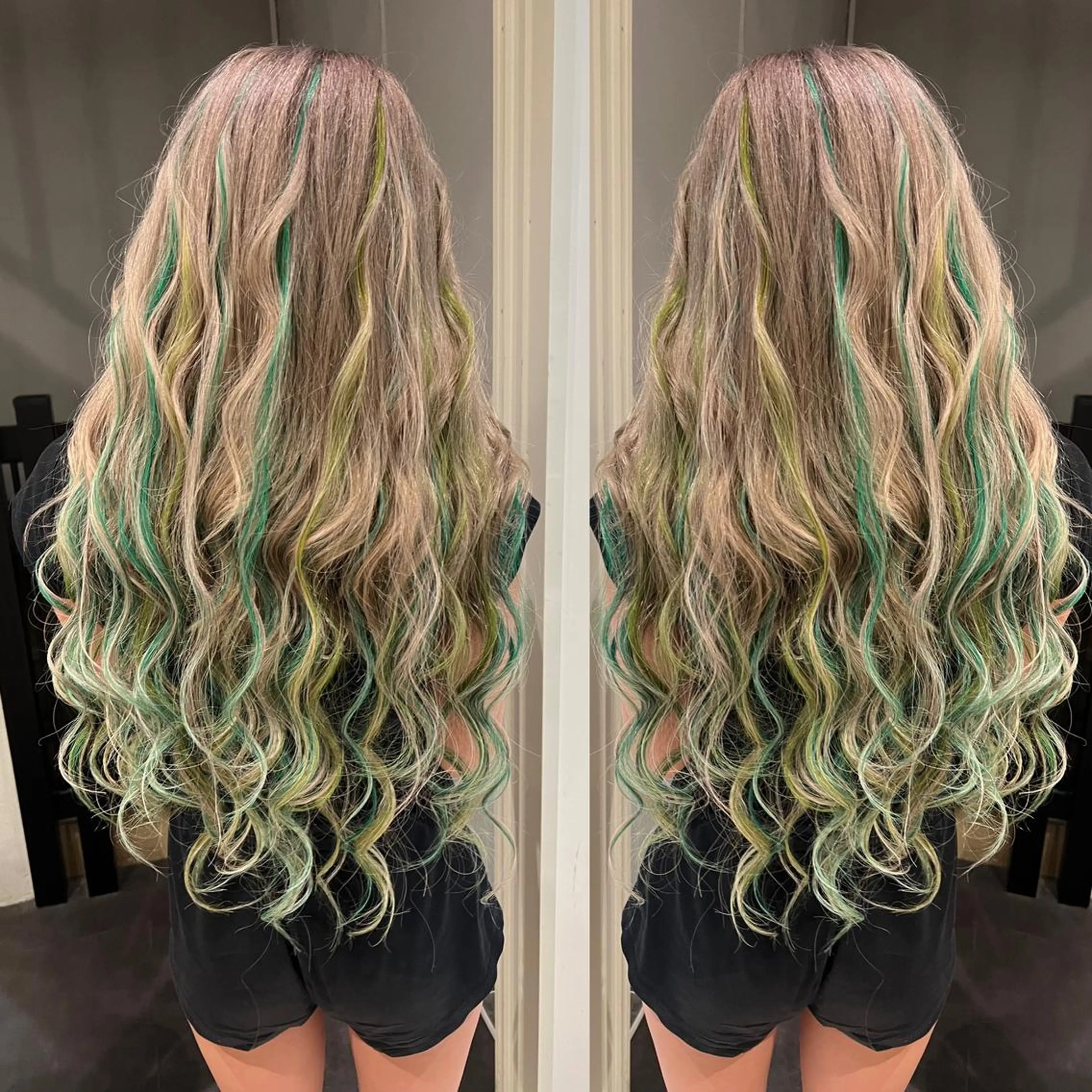 セミロング カラー ヘアアレンジ 🔥ハイトーンカラー ギャルNAOKI🔥のヘアスタイル