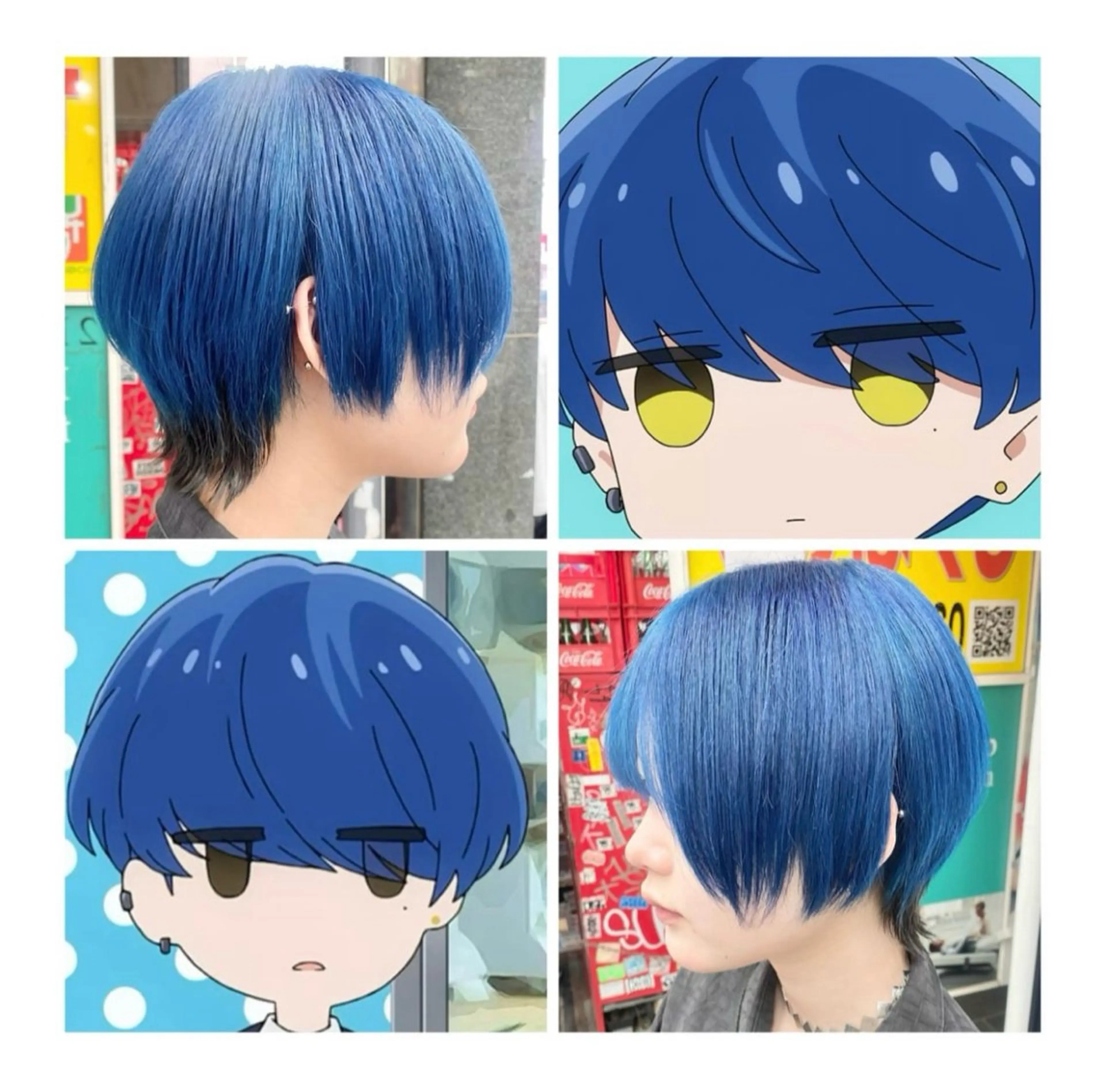 ショート カラー ブルーカラー ヘアカラー GARU-ガル-所属・TSUNO🦖 派手髪/オタク美容師のヘアスタイル