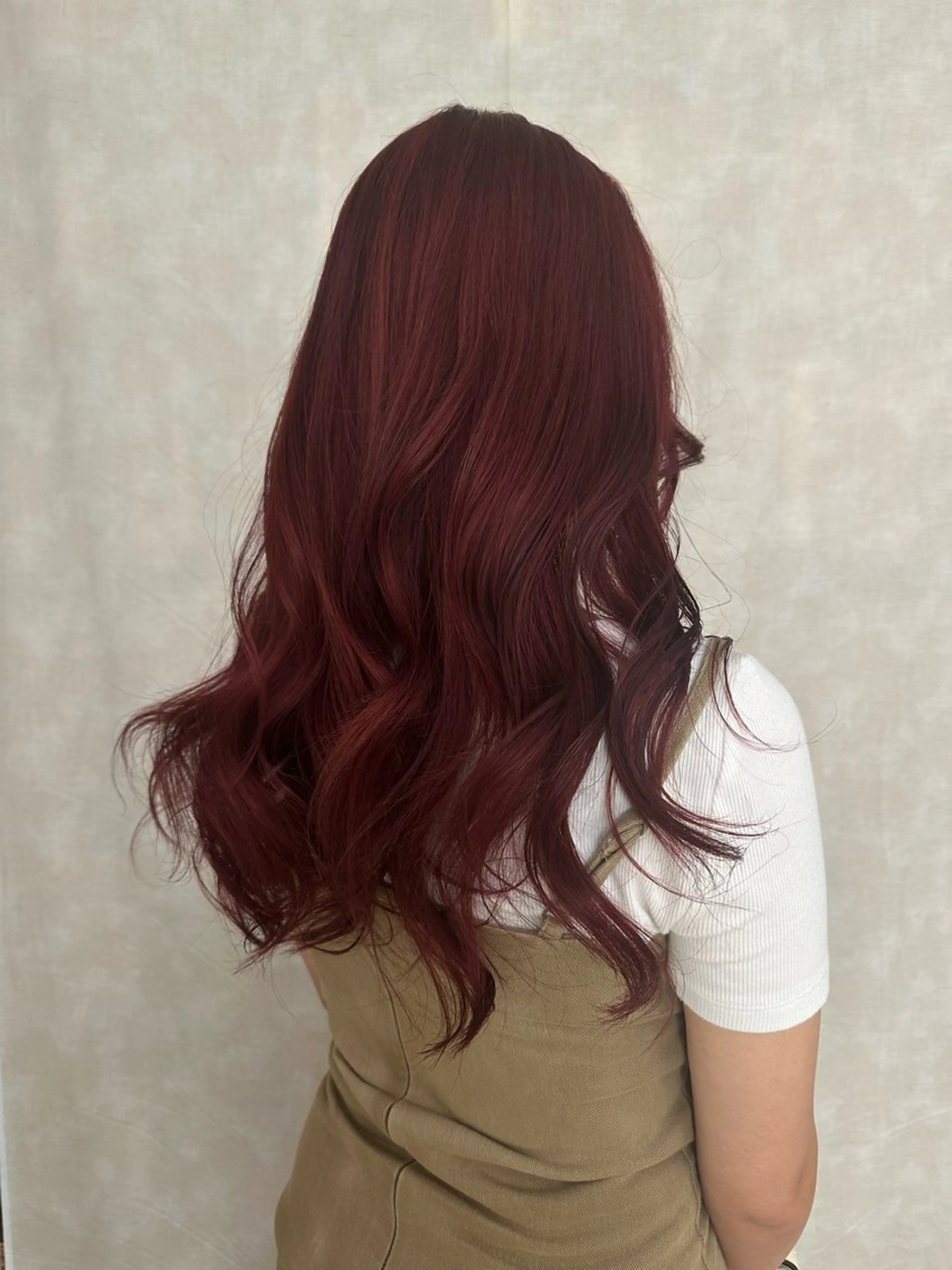 セミロング カラー ブラウンカラー レッドカラー レッドブラウン 🎀暖色カラー🎀 おかだみほのヘアスタイル