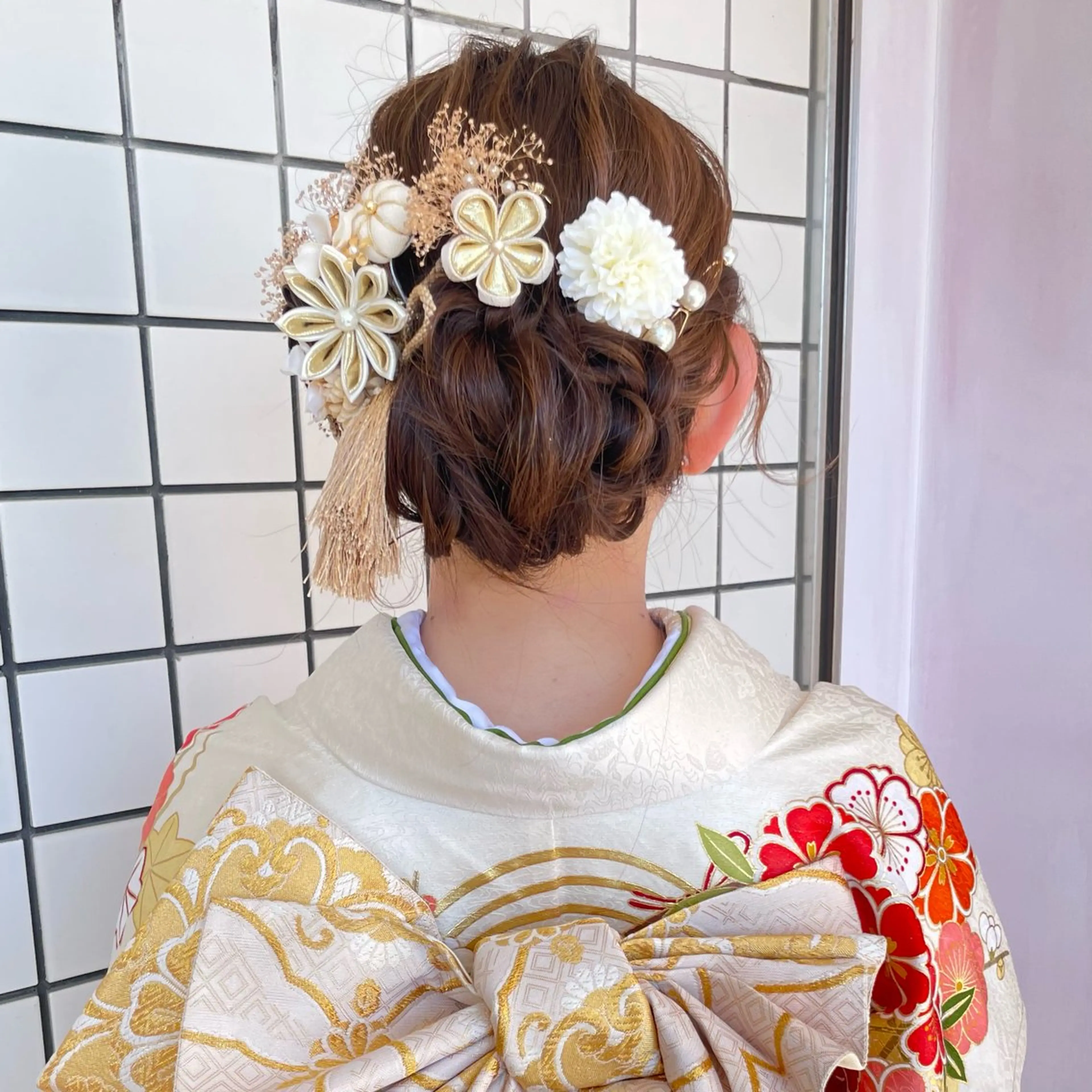 ミディアム ヘアアレンジ 透明感カラー/ セット/SAKURAのヘアスタイル