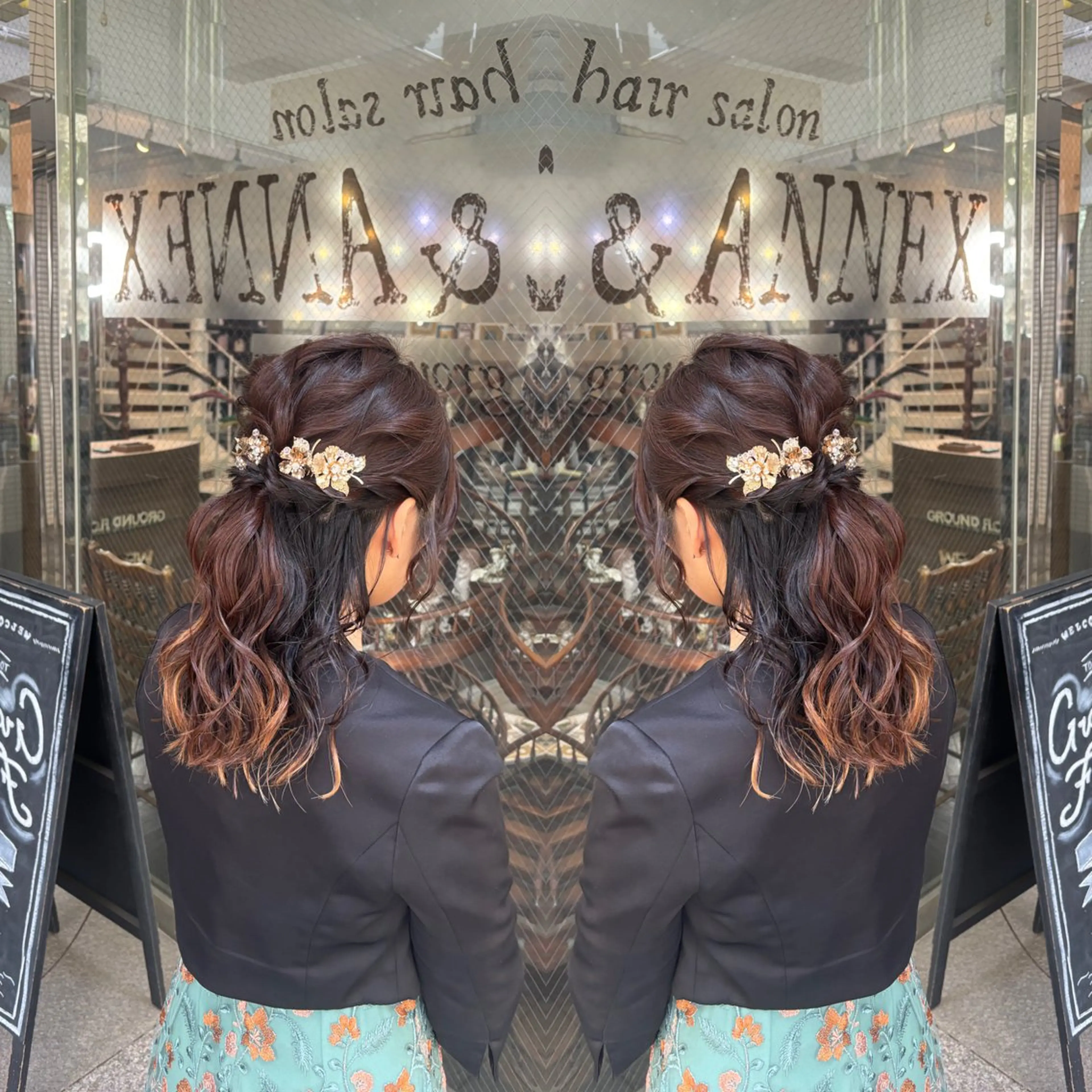 ミディアム ヘアアレンジ ☻モエカ/ハイトーン アレンジ☻のヘアスタイル