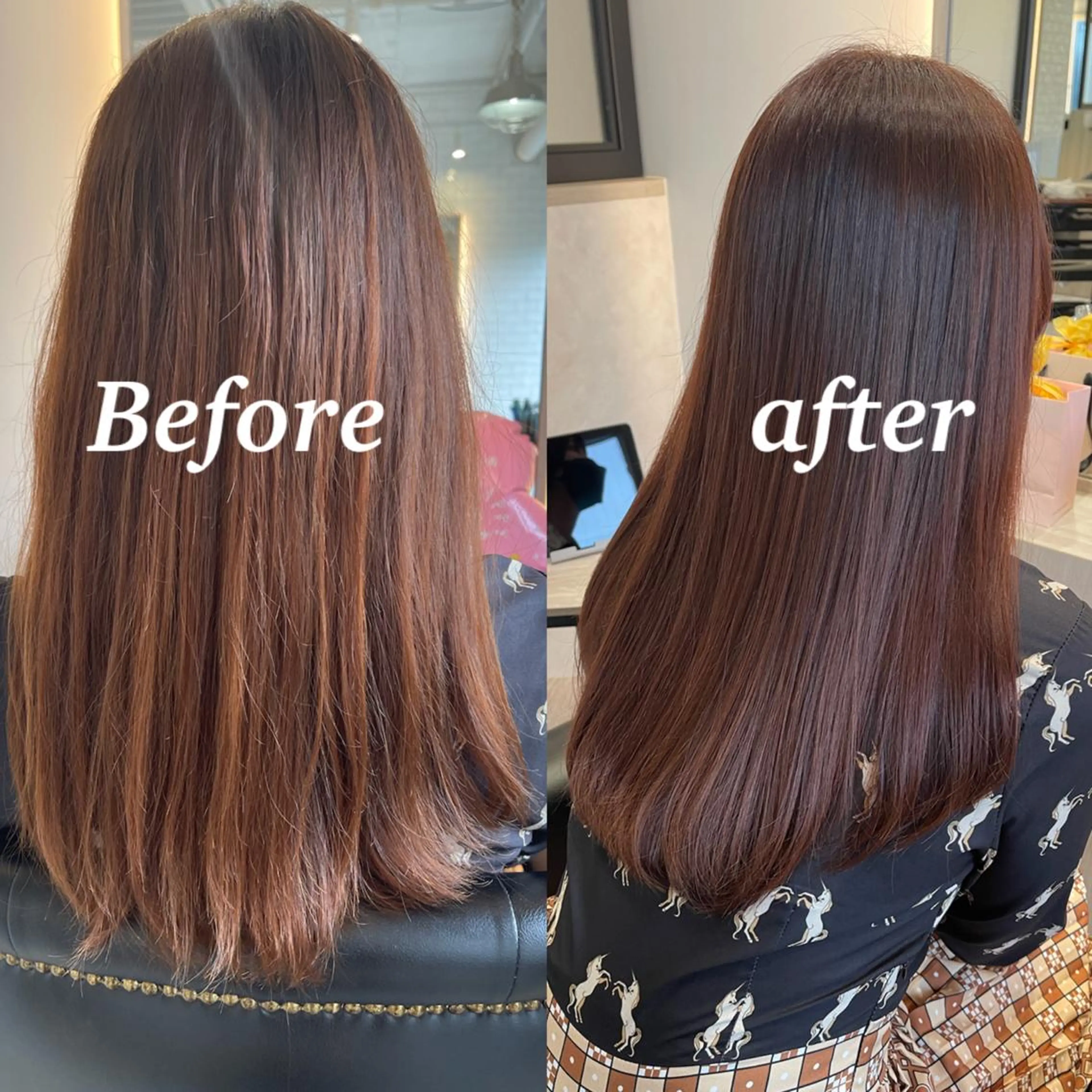 ロング カラー ヘアカラー トリートメント &chaLme   心斎橋所属・emi/髪質改善/ 韓国風/艶カラーのヘアスタイル