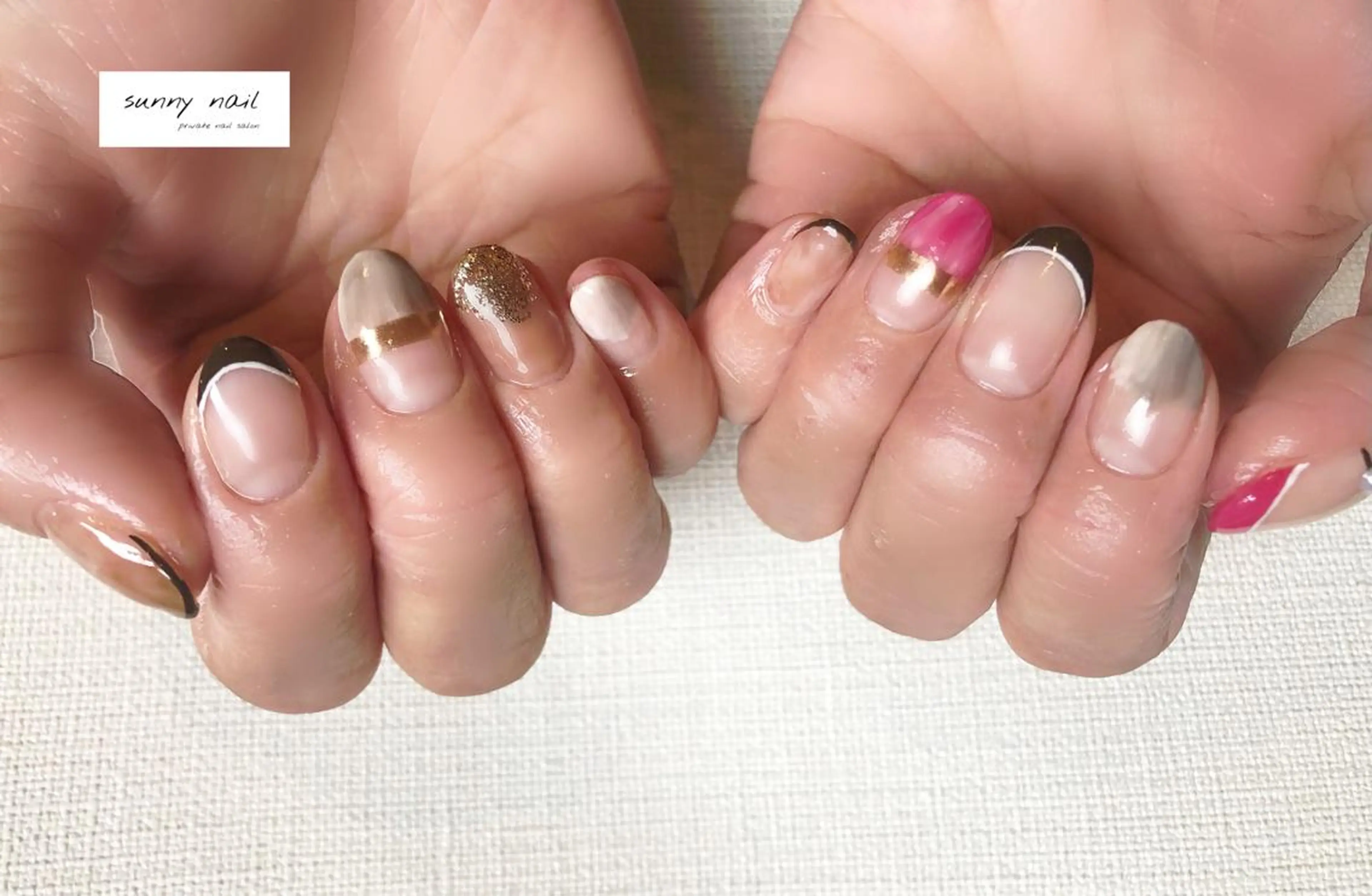 ネイル アートネイル ジェルネイル ミラーネイル ニュアンスネイル パラジェル sunny nailのネイルデザイン