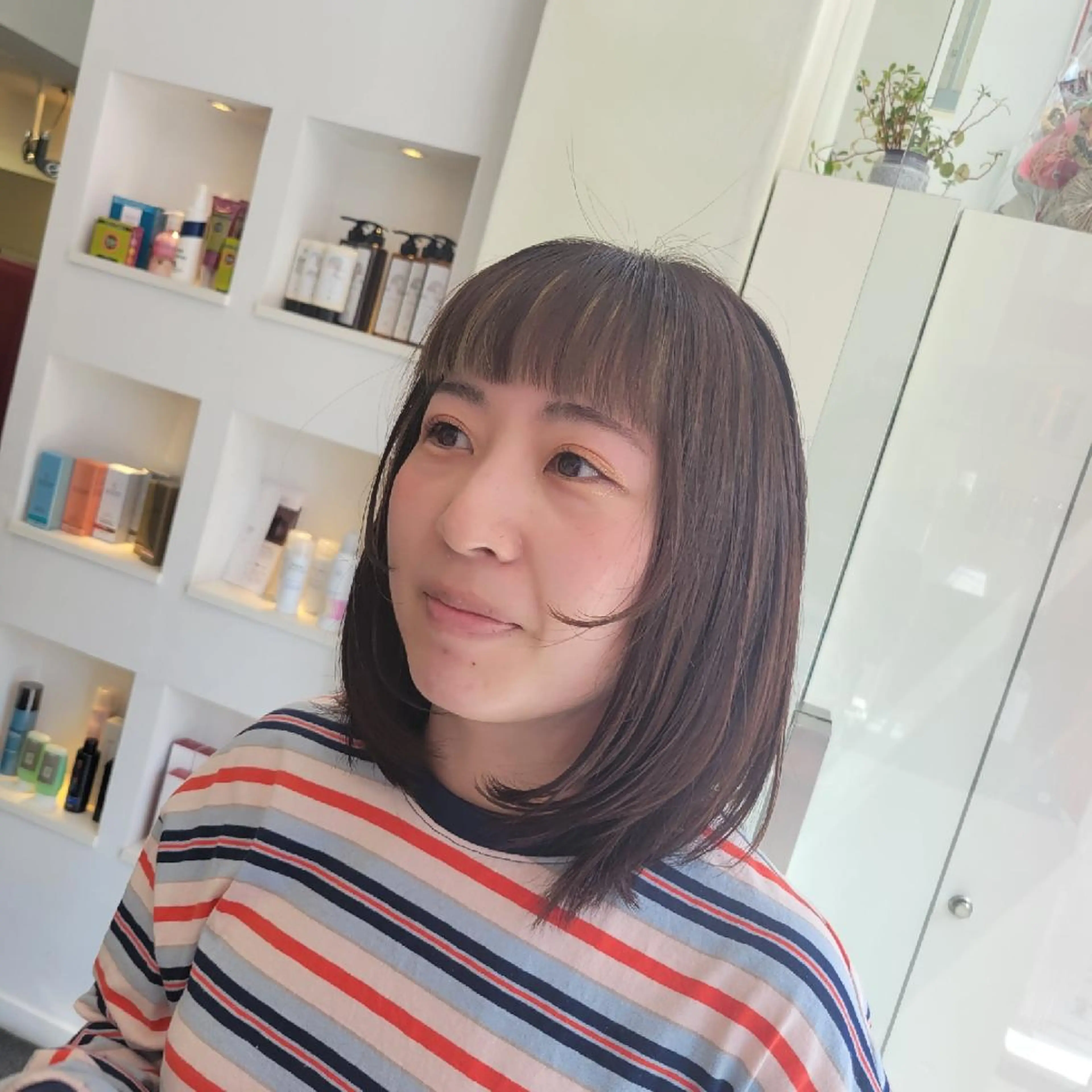 ミディアム カット ヘアカラー トリートメント 遠藤 史秋のヘアスタイル