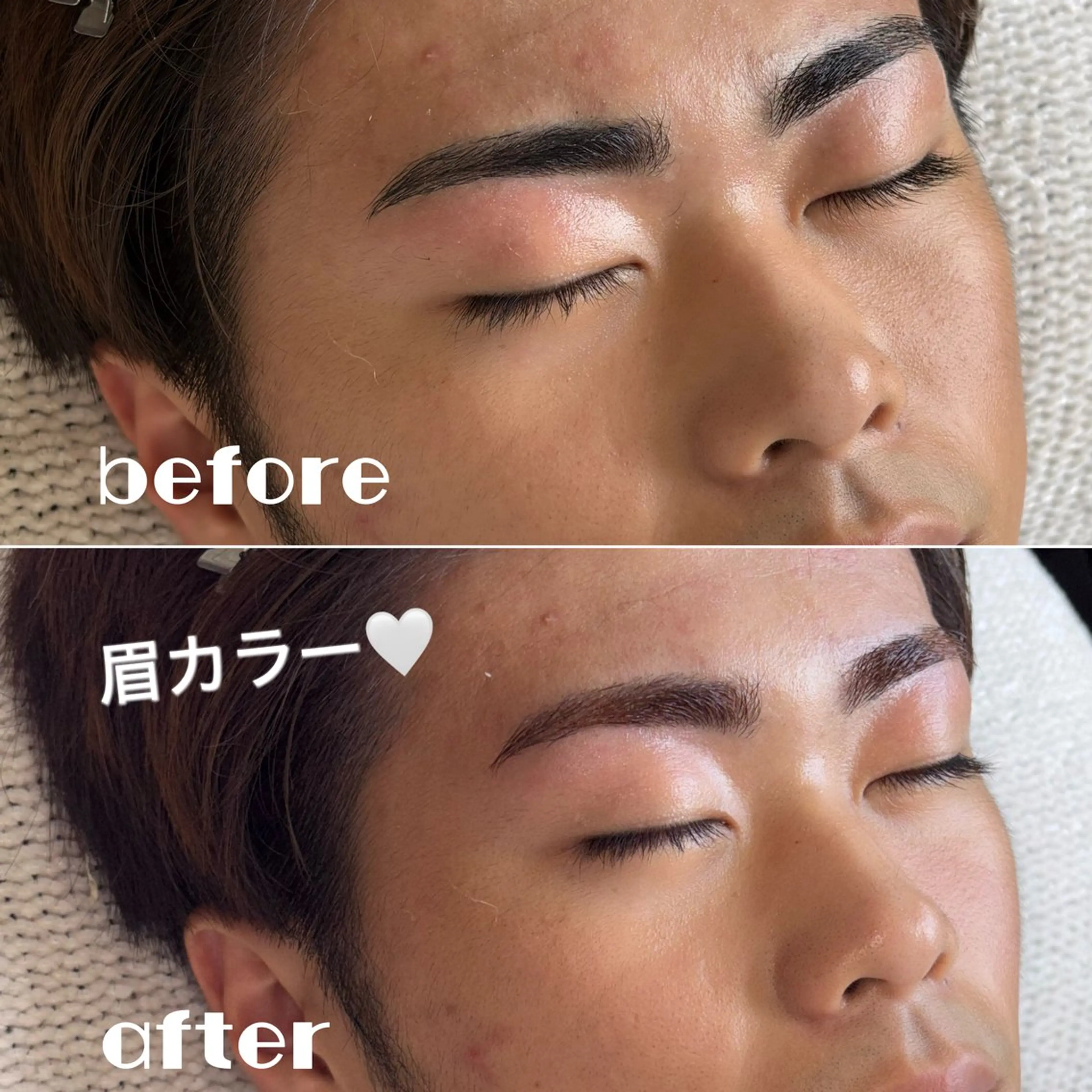 メンズOK🚨垢抜け眉毛に💫💫美眉スタイリング（眉毛ワックス）+カラー＋トリートメント＋メイクの写真