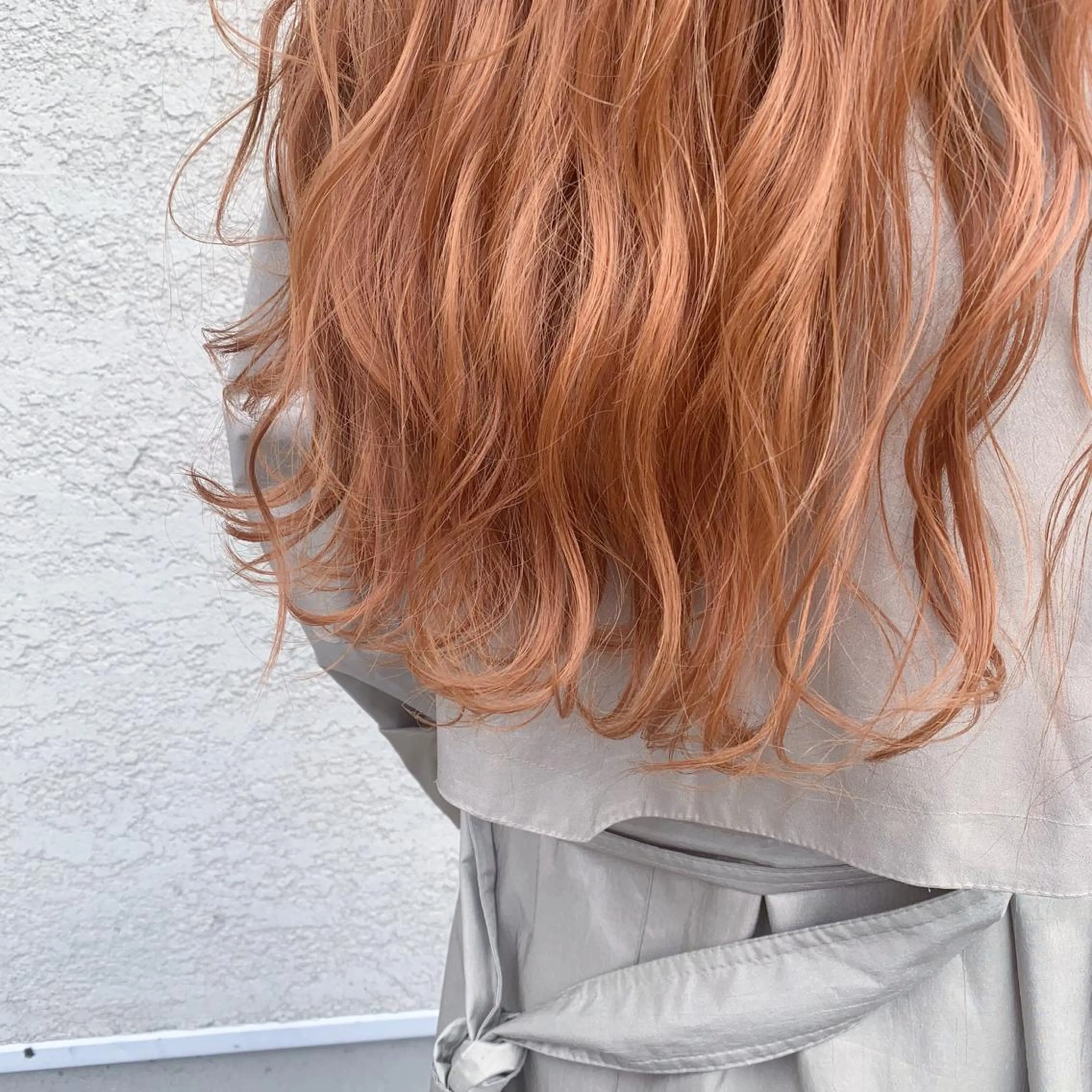 ロング カラー オレンジ オルチャンヘア ヘアカラー トリートメント 韓国×巻ける髪質改善 💍maki💍のヘアスタイル