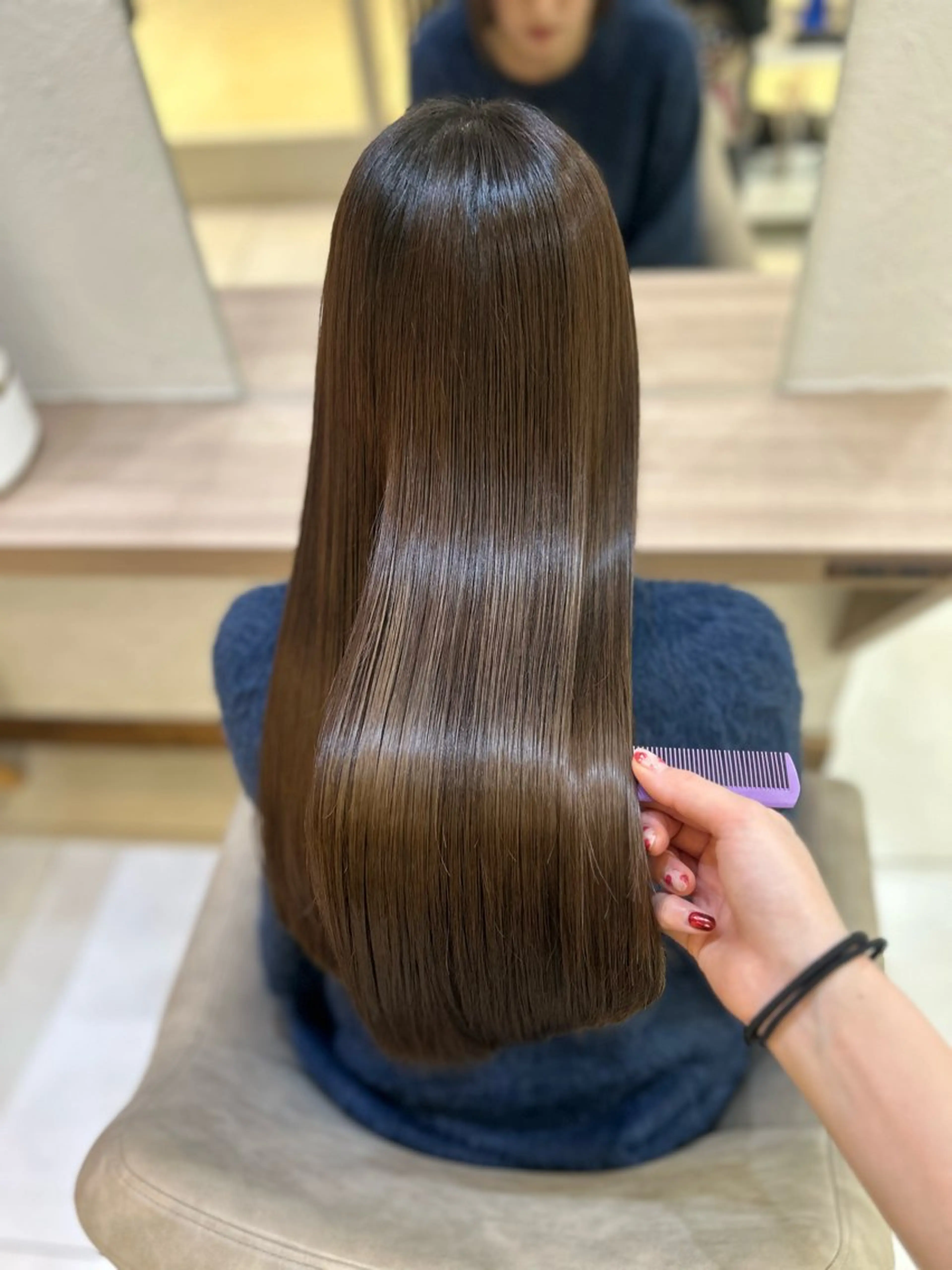 ロング パーマ 縮毛矯正 トリートメント 髪質改善/縮毛矯正 ササキナツミのヘアスタイル