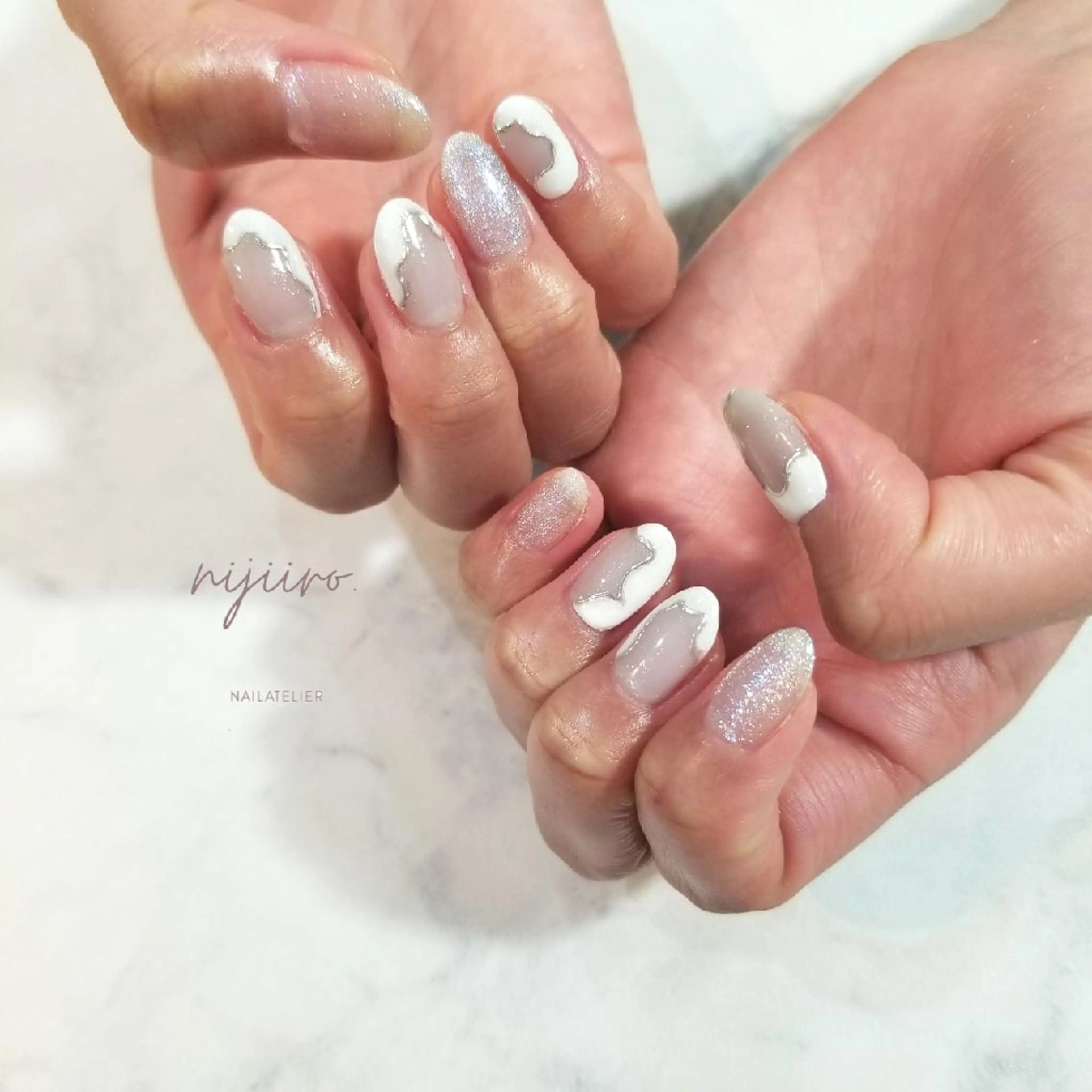 ネイル フレンチネイル ハンドネイル nailatelier nijiiro.所属・nijiiro🌈 サトウのネイルデザイン