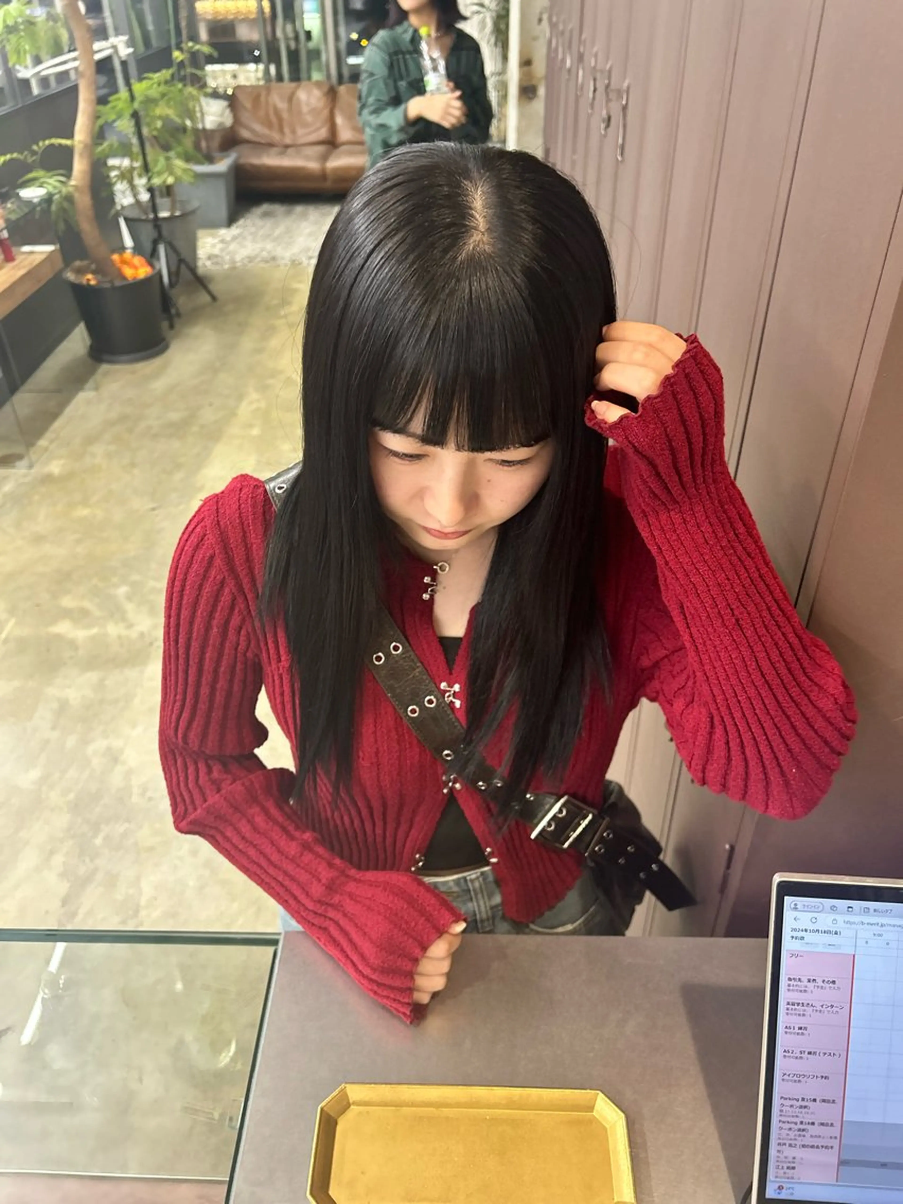 ロング ヘアカラー トリートメント 松井ゆら/ 酸性ストレート/暖色のヘアスタイル