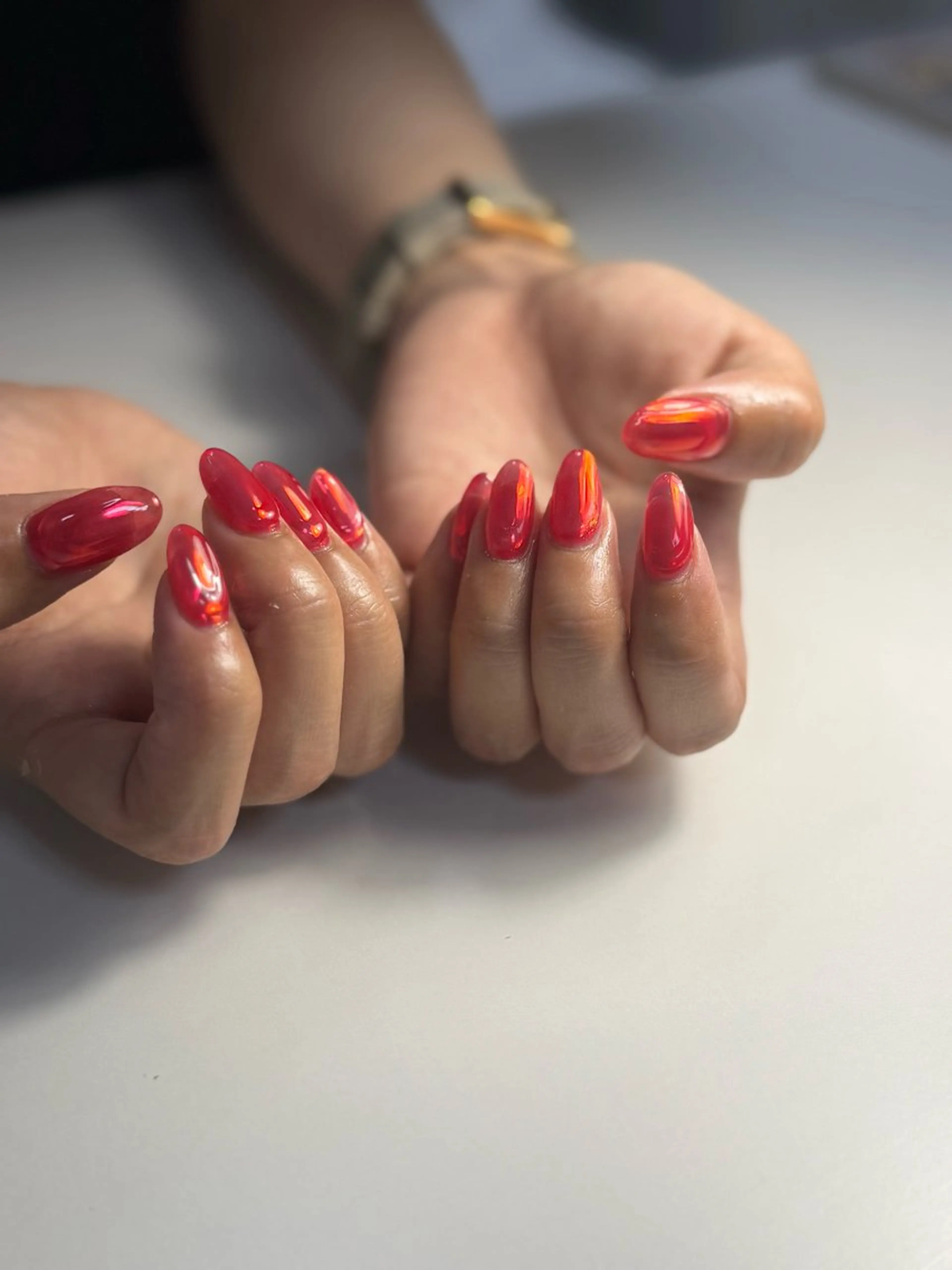 ネイル 赤色 北小岩ネイリスト吉田 由圭のネイルデザイン