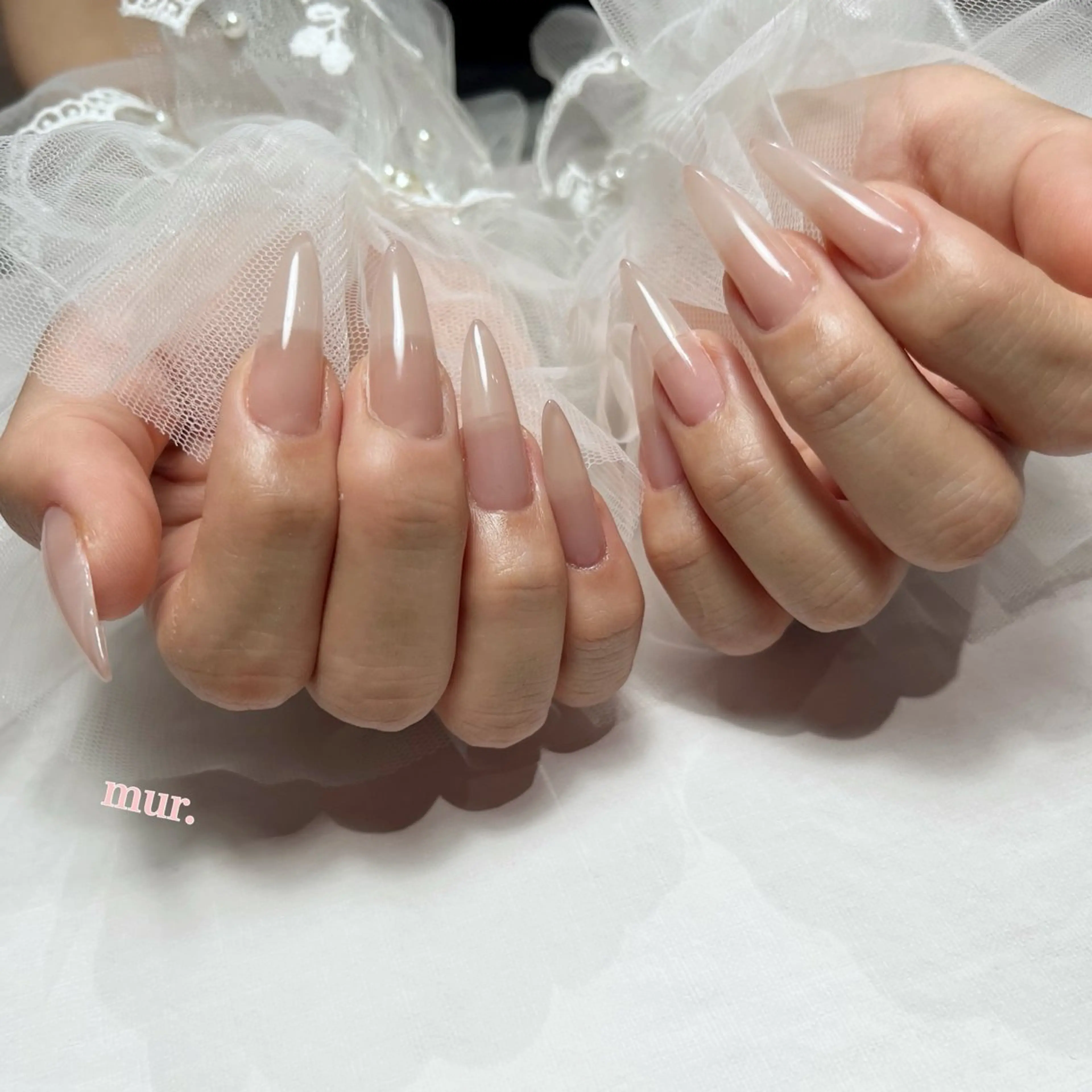 ネイル 長さ出し ワンカラーネイル ネイルチップ ハンドネイル nailsalon mur.のネイルデザイン