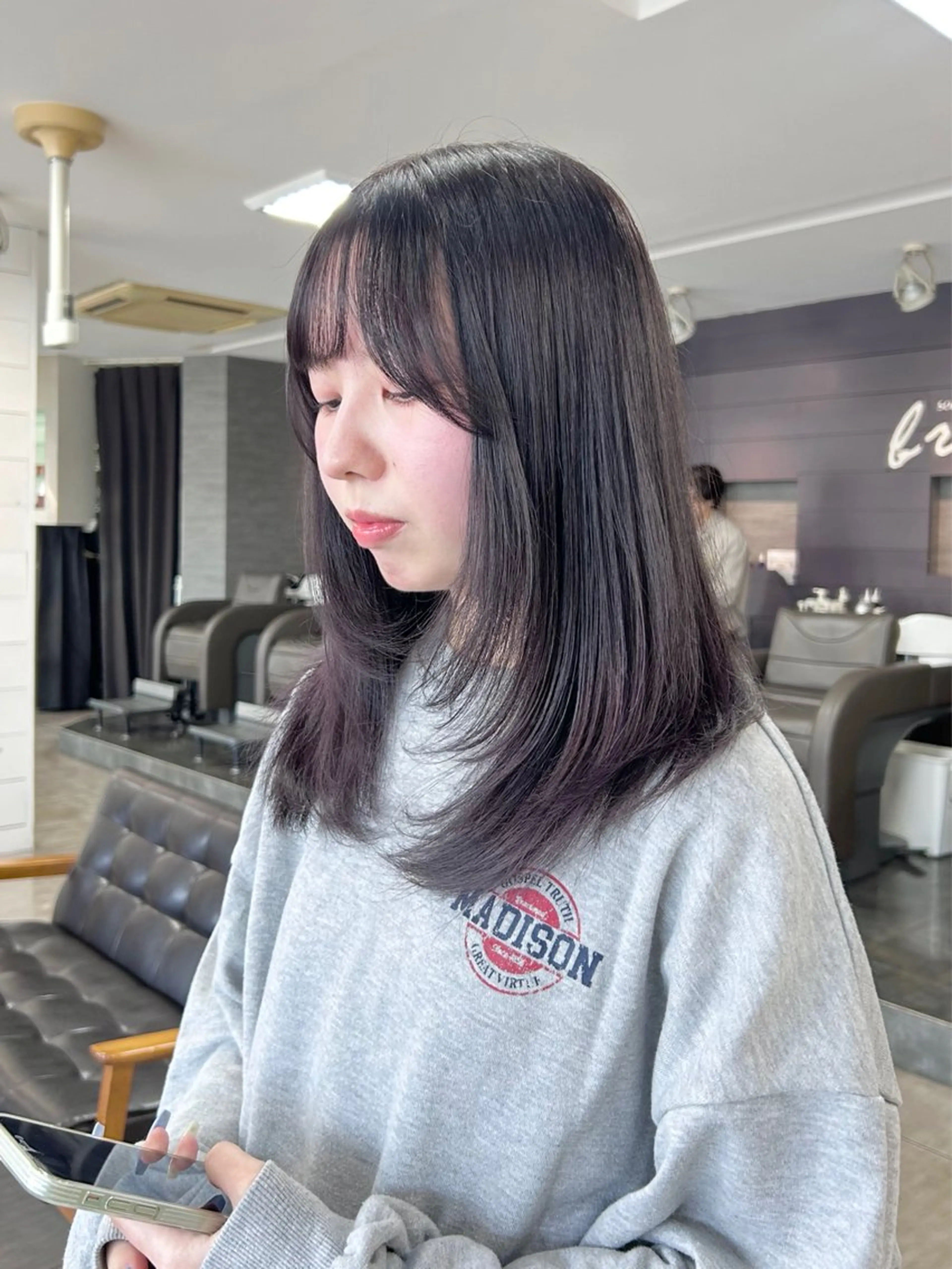 セミロング カット ヘアカラー 🫧艶髪カラー🫧 森本くるみのヘアスタイル