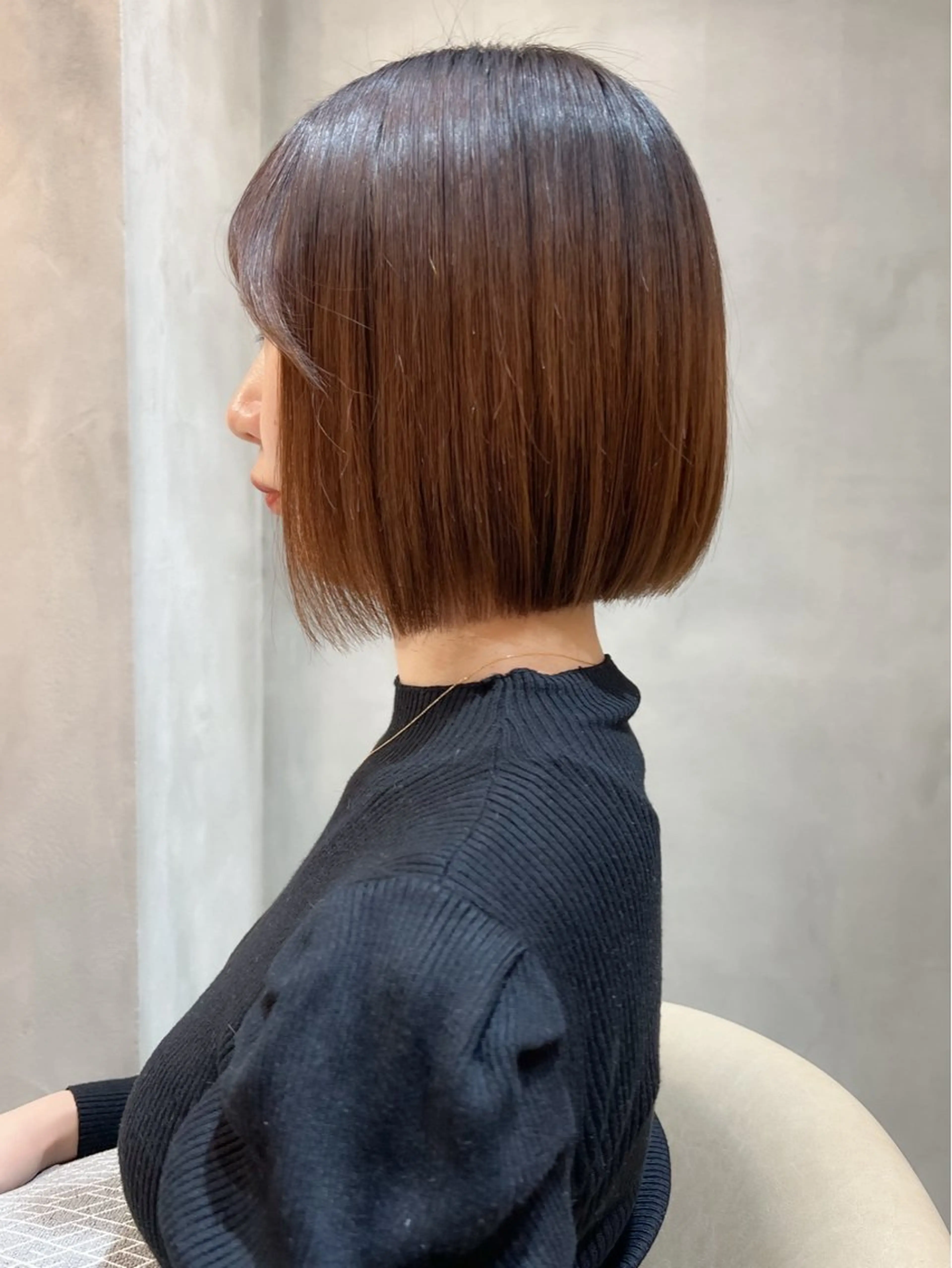 ショート カラー ボブ/巻ける縮毛矯正 /韓国レイヤーはなのヘアスタイル