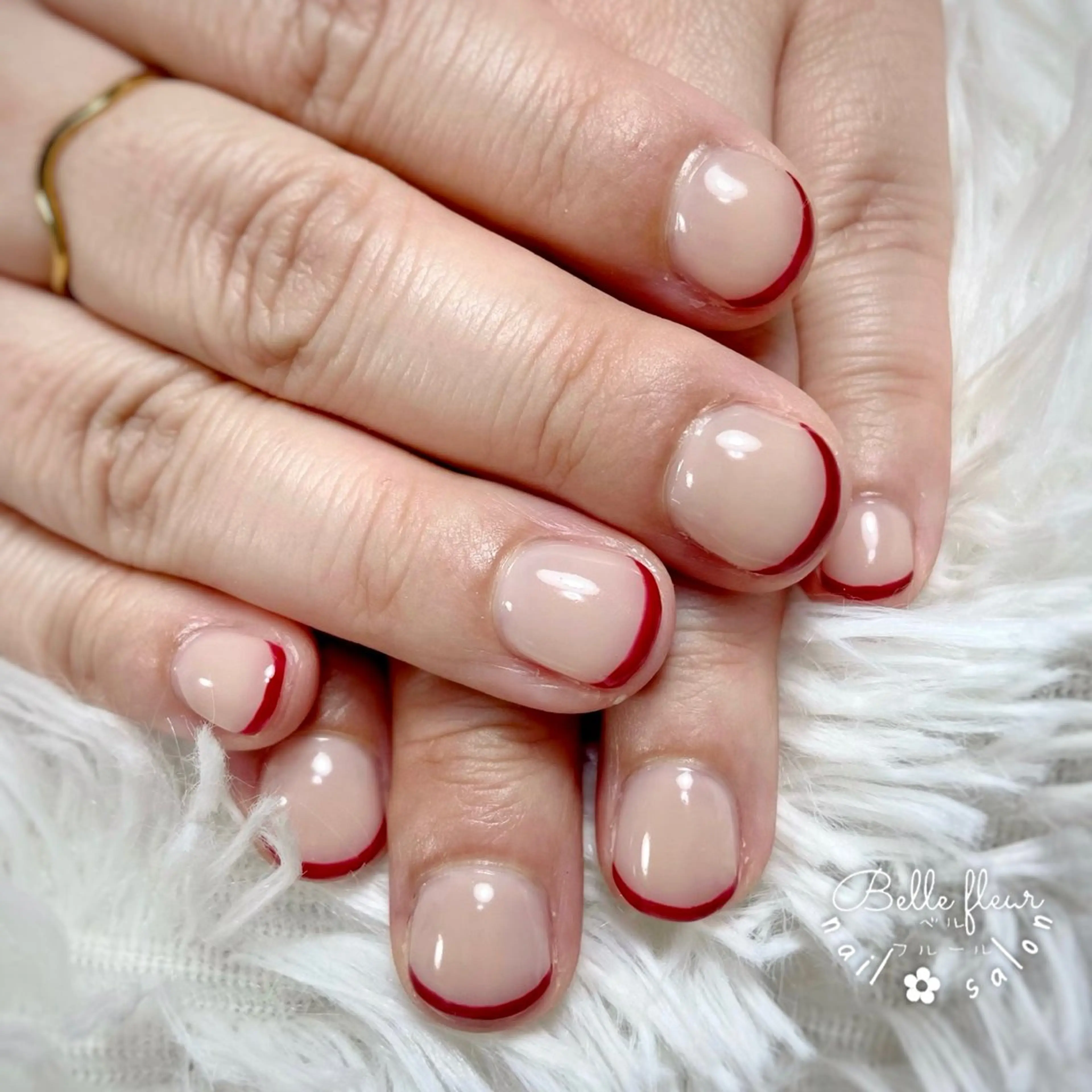 ネイル フレンチネイル ハンドネイル ﾈｲﾙｻﾛﾝ Bellefleurのネイルデザイン