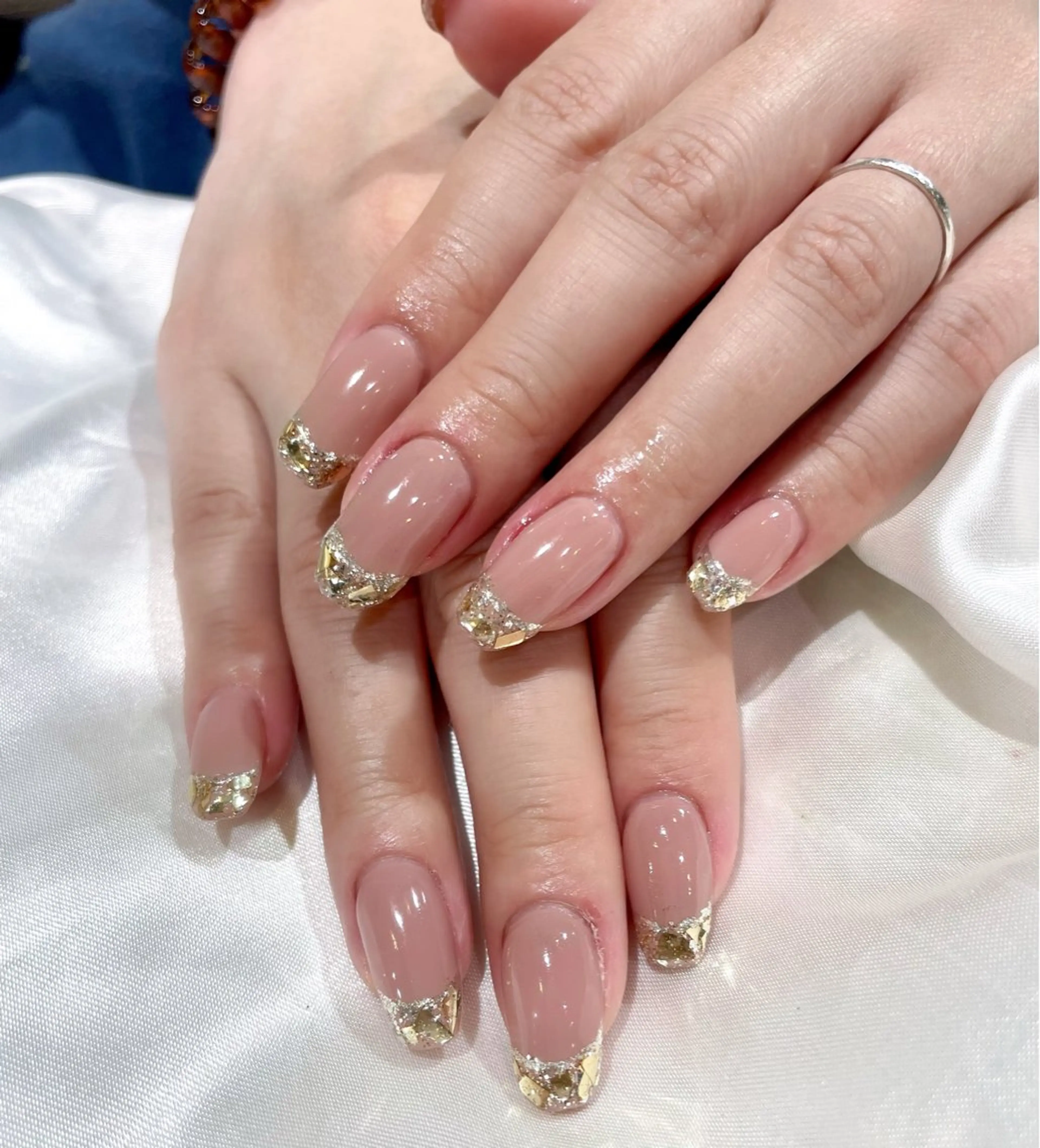 ネイル フレンチネイル ガラスフレンチ ハンドネイル jujur HARUKA🌸のネイルデザイン