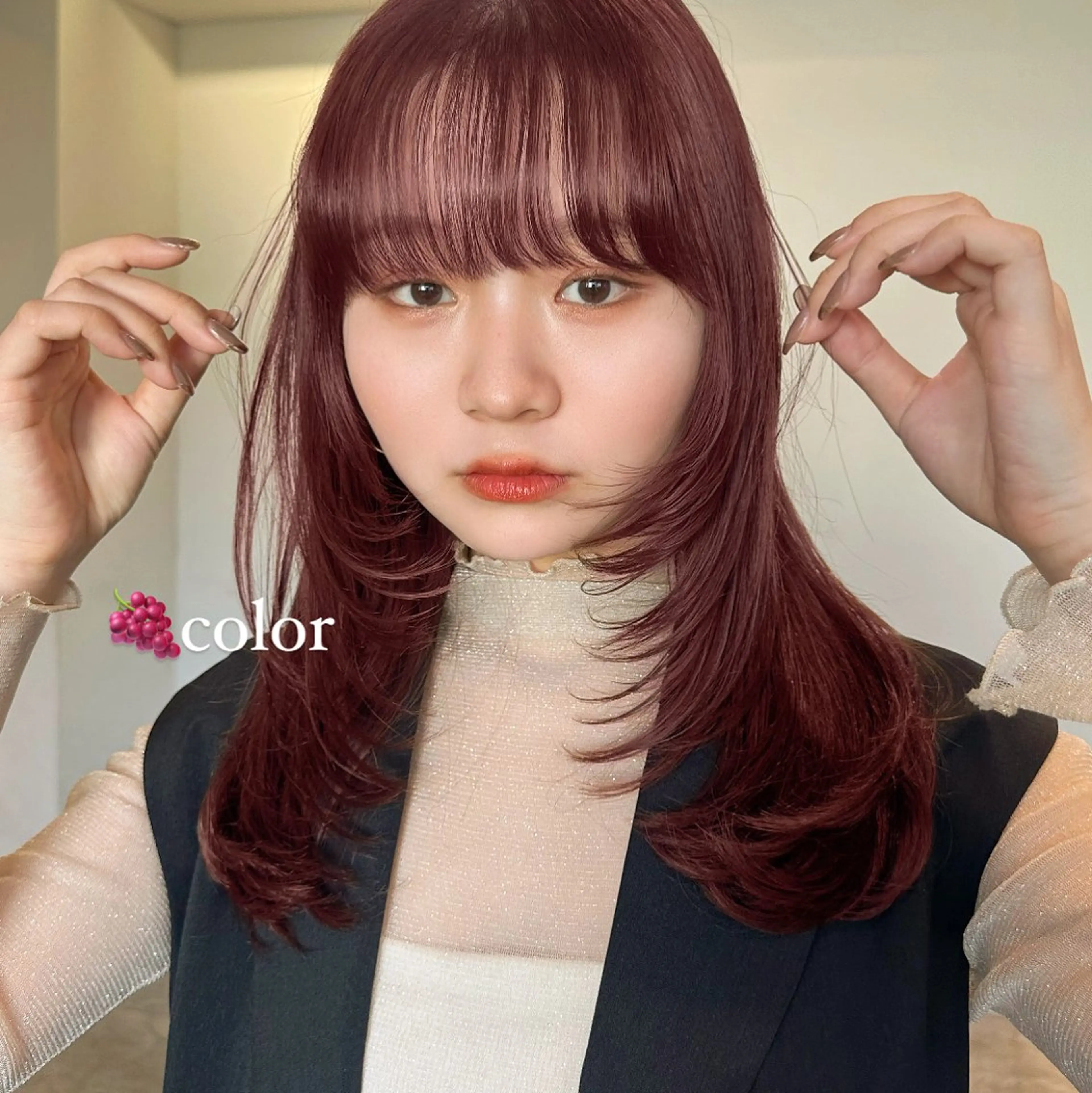 カラー Haruka 🎀暖色カラーのヘアスタイル