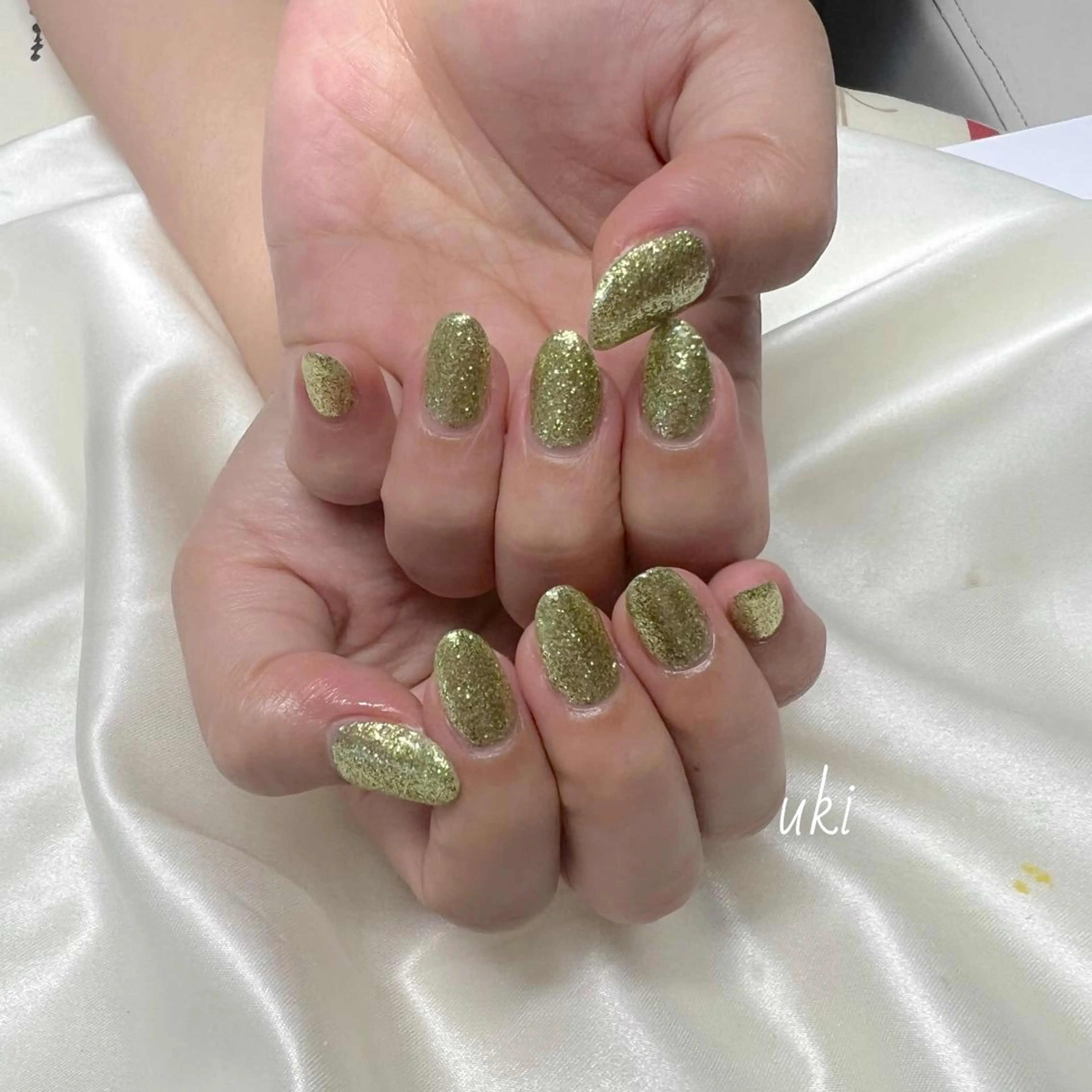 ネイル ラメ(グリッター) ワンカラーネイル シンプルネイル ハンドネイル Ameri nail /UKIのネイルデザイン