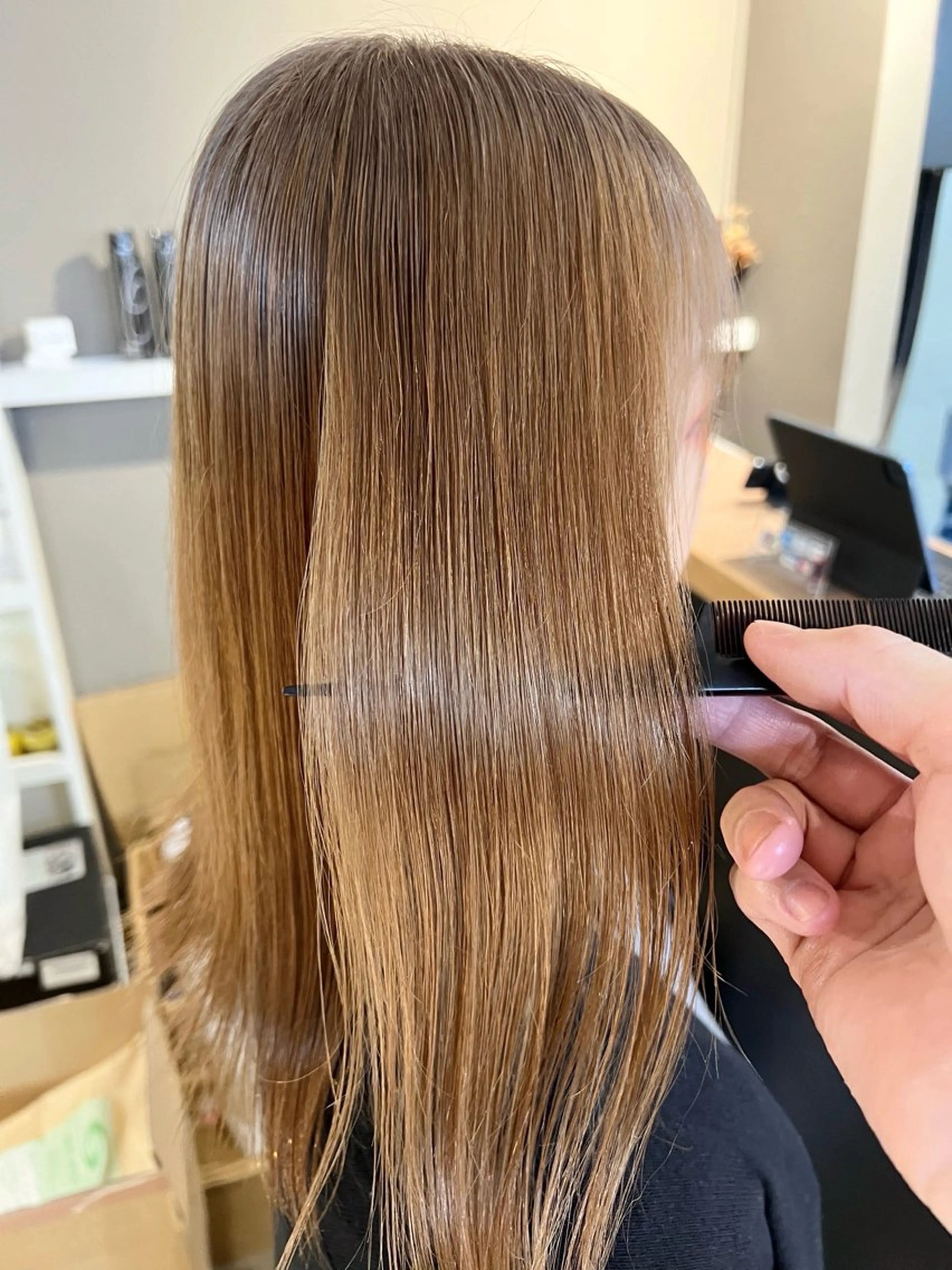 ロング カラー アッシュ ベージュカラー ブラウンカラー daiki 原宿のヘアスタイル