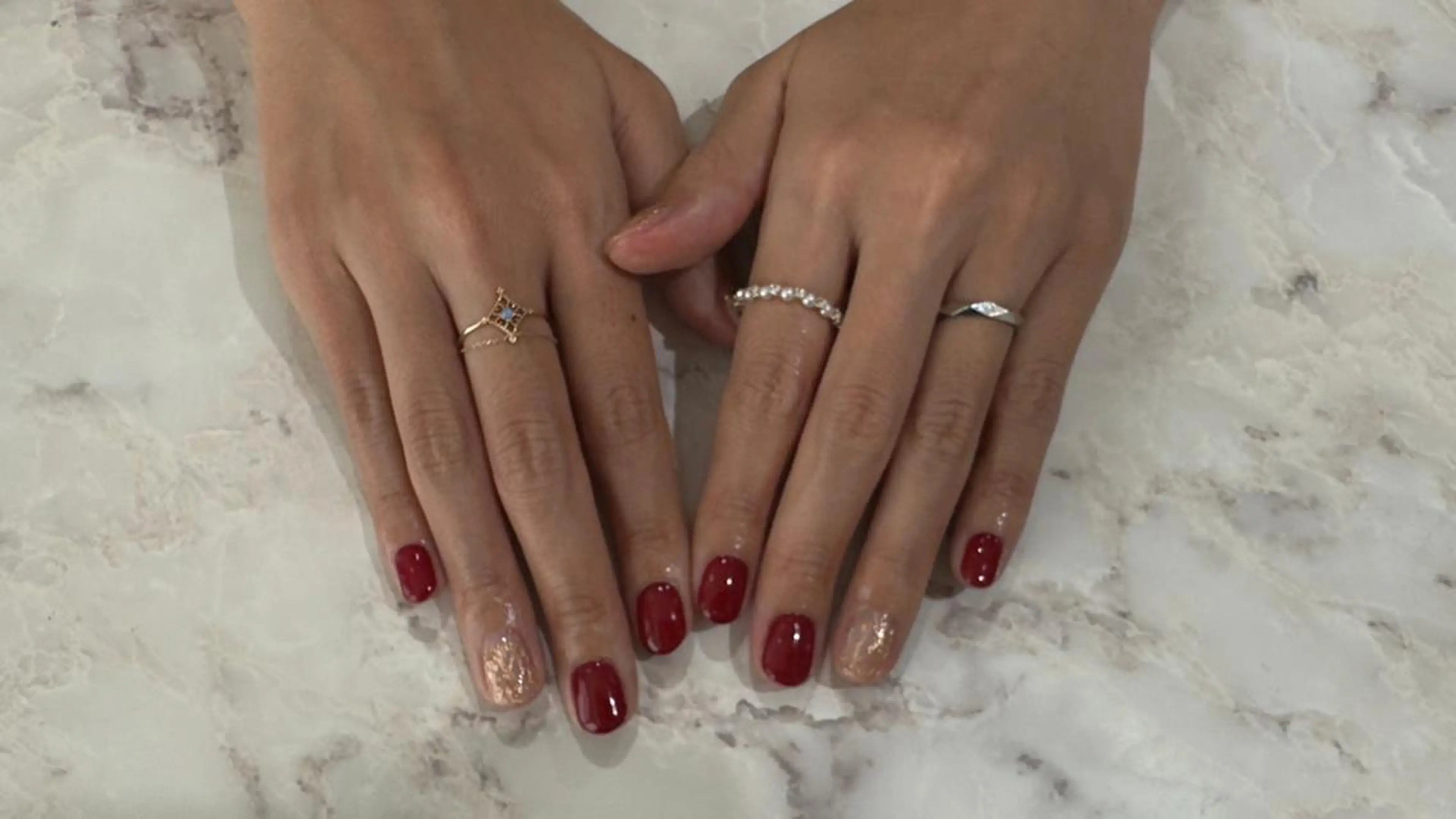 ネイル 赤色 ハンドネイル Nail Salon Lindaのネイルデザイン