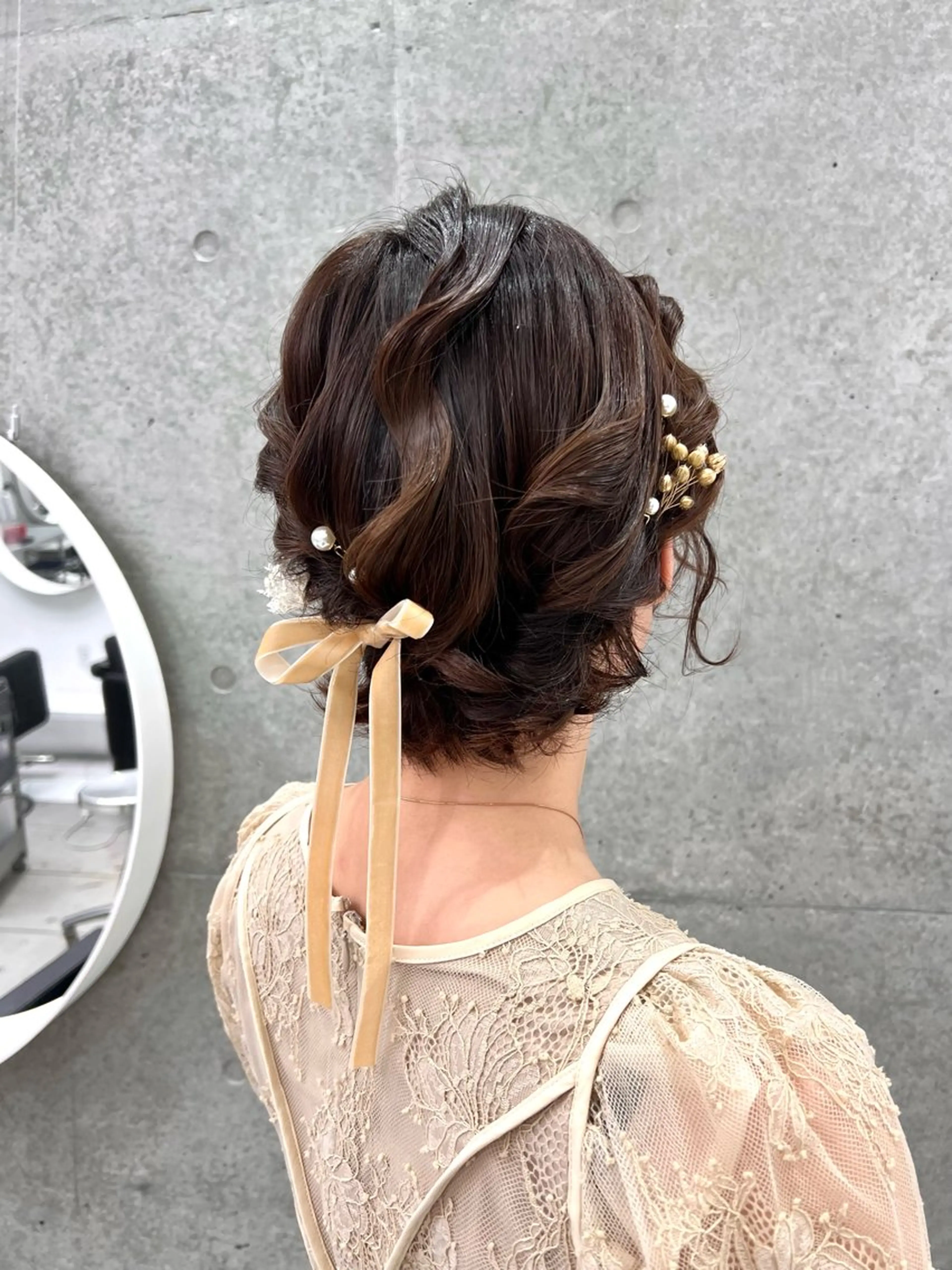 ショート ヘアアレンジ 結婚式・ブライダル ショートボブ ボブ ショートヘア ヘアセット GrandStory SHIBUYA所属・卒業式お呼ばれ🕊️ ヘアセット✴︎ミキのヘアスタイル