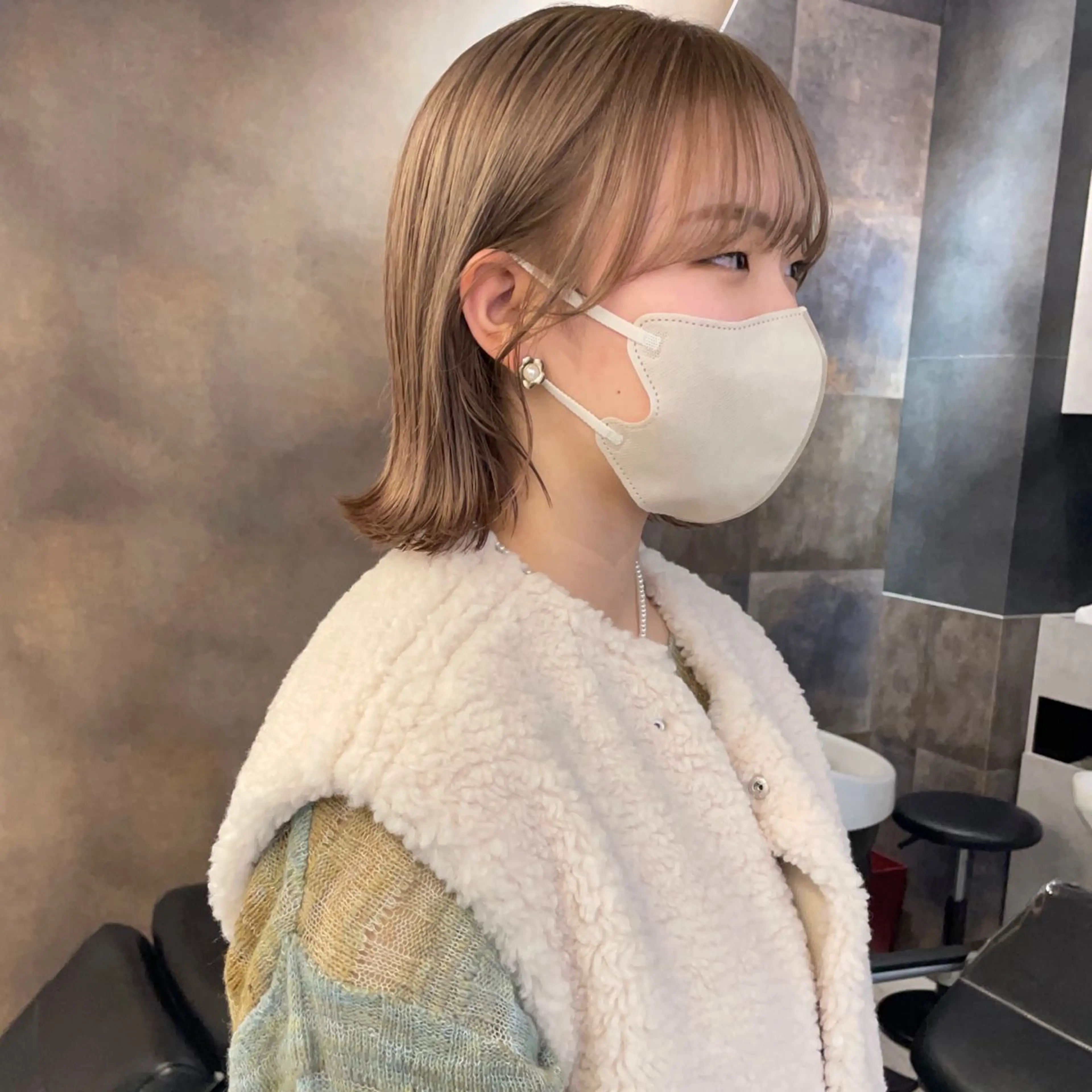 ミディアム カット ヘアカラー トリートメント 小濱 拓也のヘアスタイル