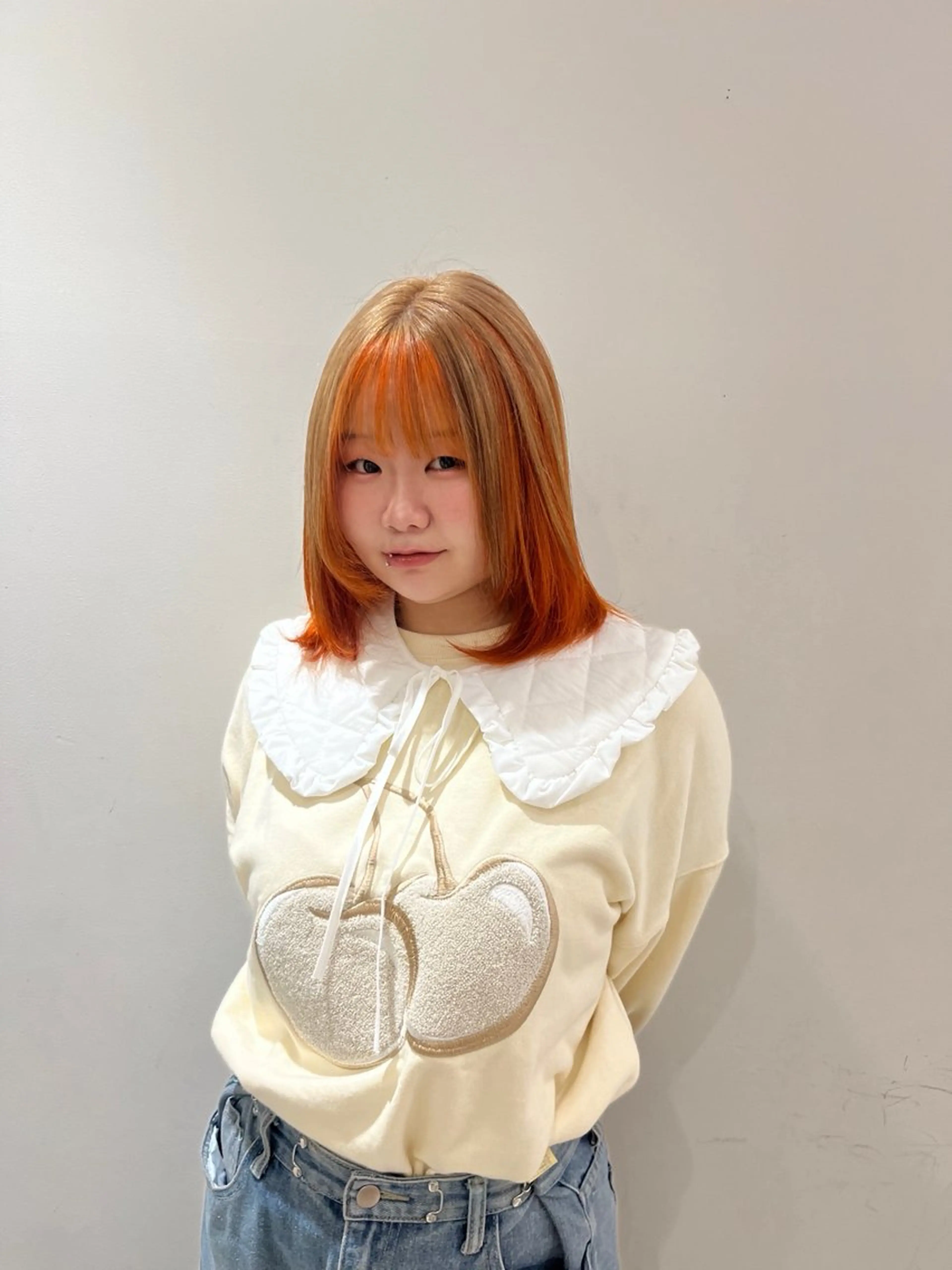 ミディアム カラー ヘアカラー AiWill所属・韓国/透明感カラー さらのヘアスタイル