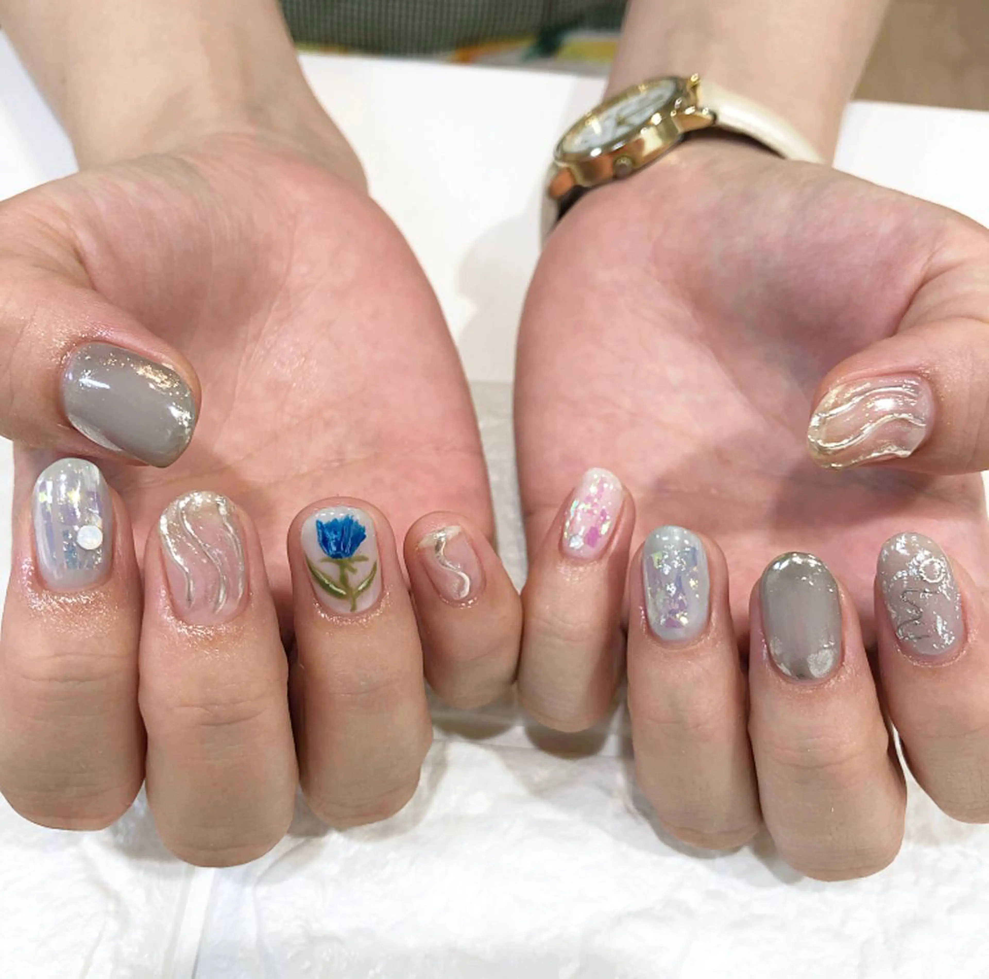 ネイル アートネイル ミラーネイル rina eye&nailのマツエク・マツパデザイン