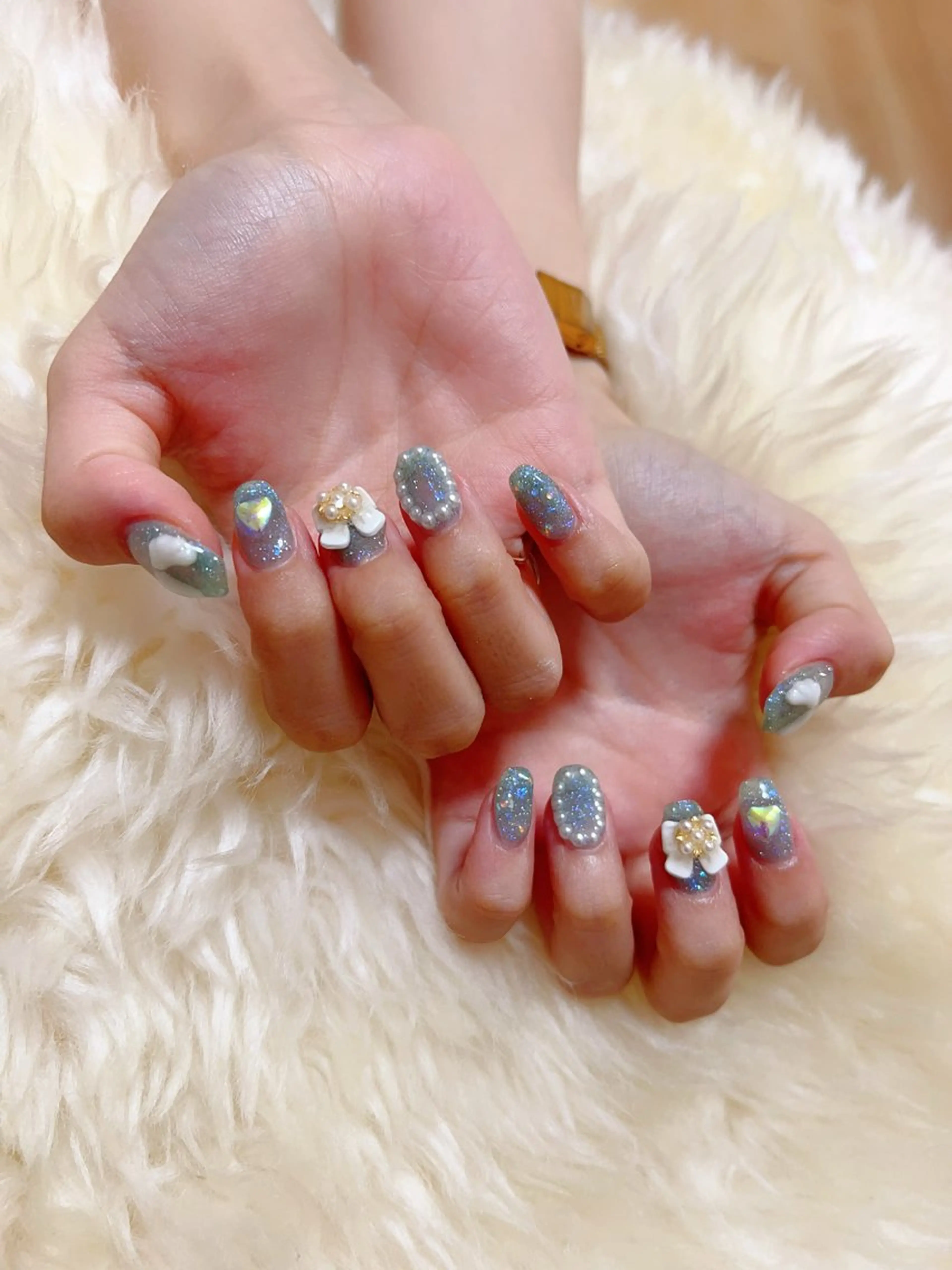 ミディアム ハンドネイル ハンドケア 💜MIYA nail川崎店のネイルデザイン