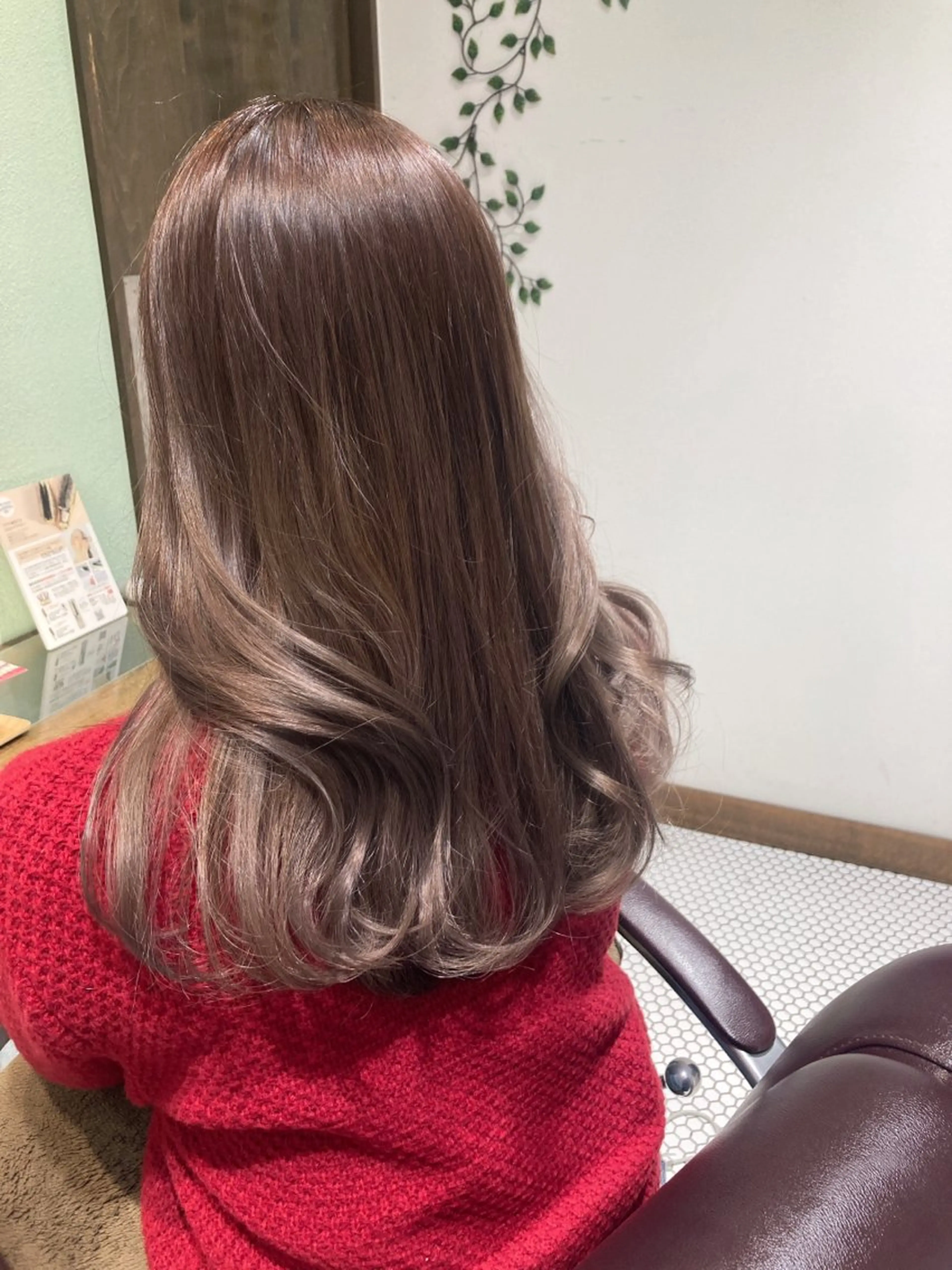 セミロング カラー ベージュカラー ピンクカラー ピンクベージュ レイヤーカット ♥kanaのヘアスタイル