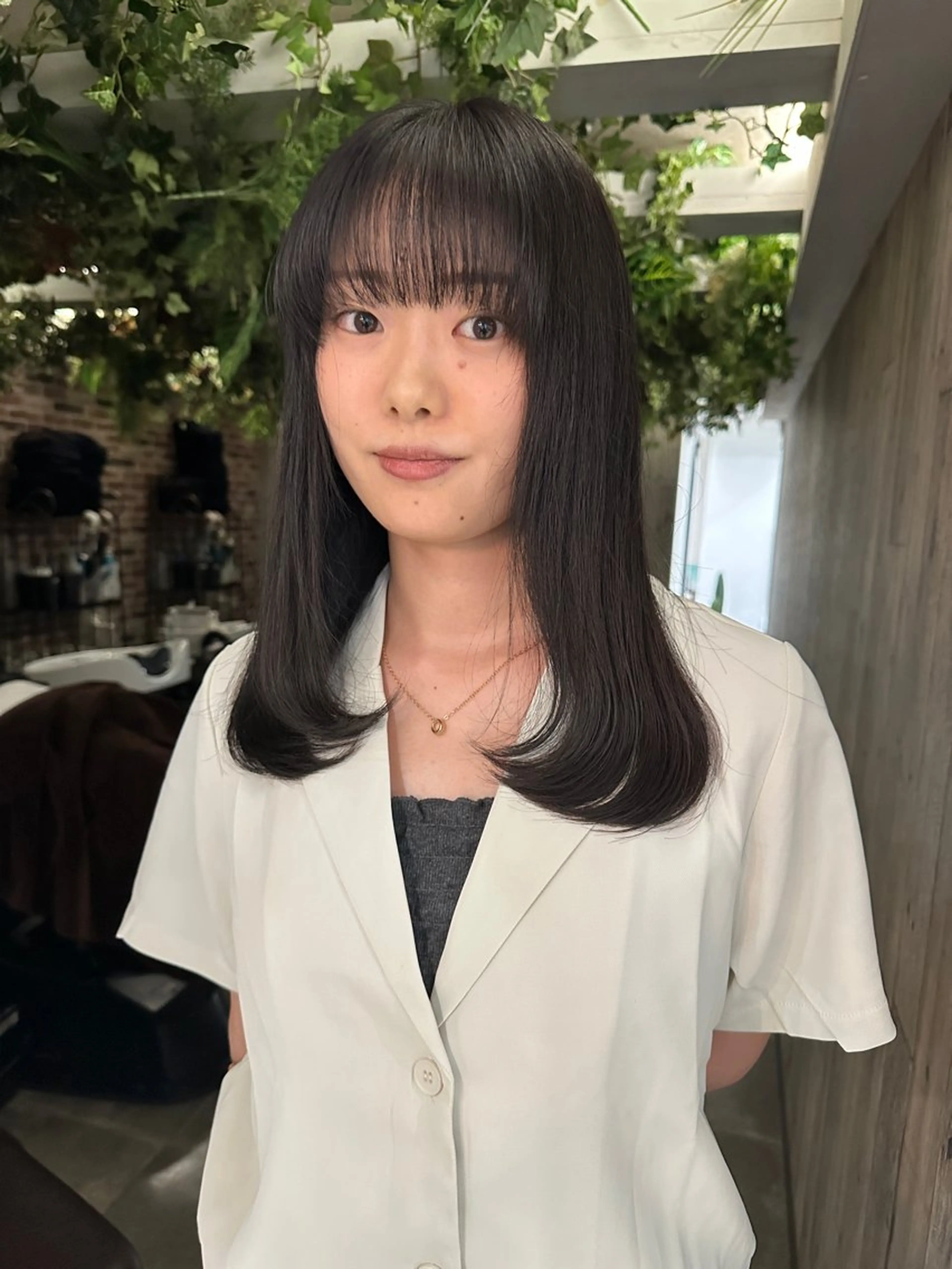 ミディアム カット ヘアカラー 艶カラー/フェイス レイヤー/たむのヘアスタイル