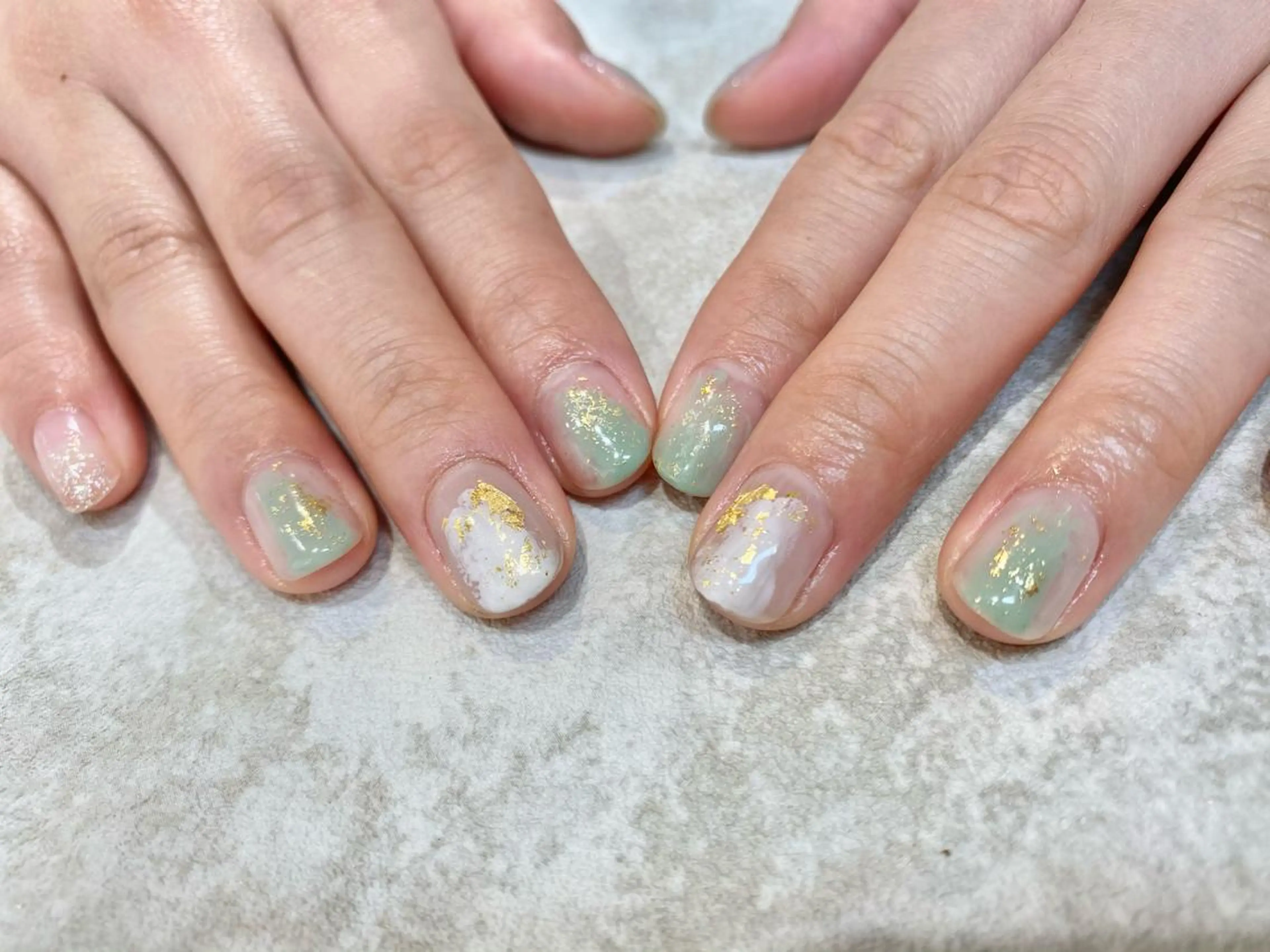 ネイル グリーン 春ネイル JurerEye☆ Marikoのネイルデザイン