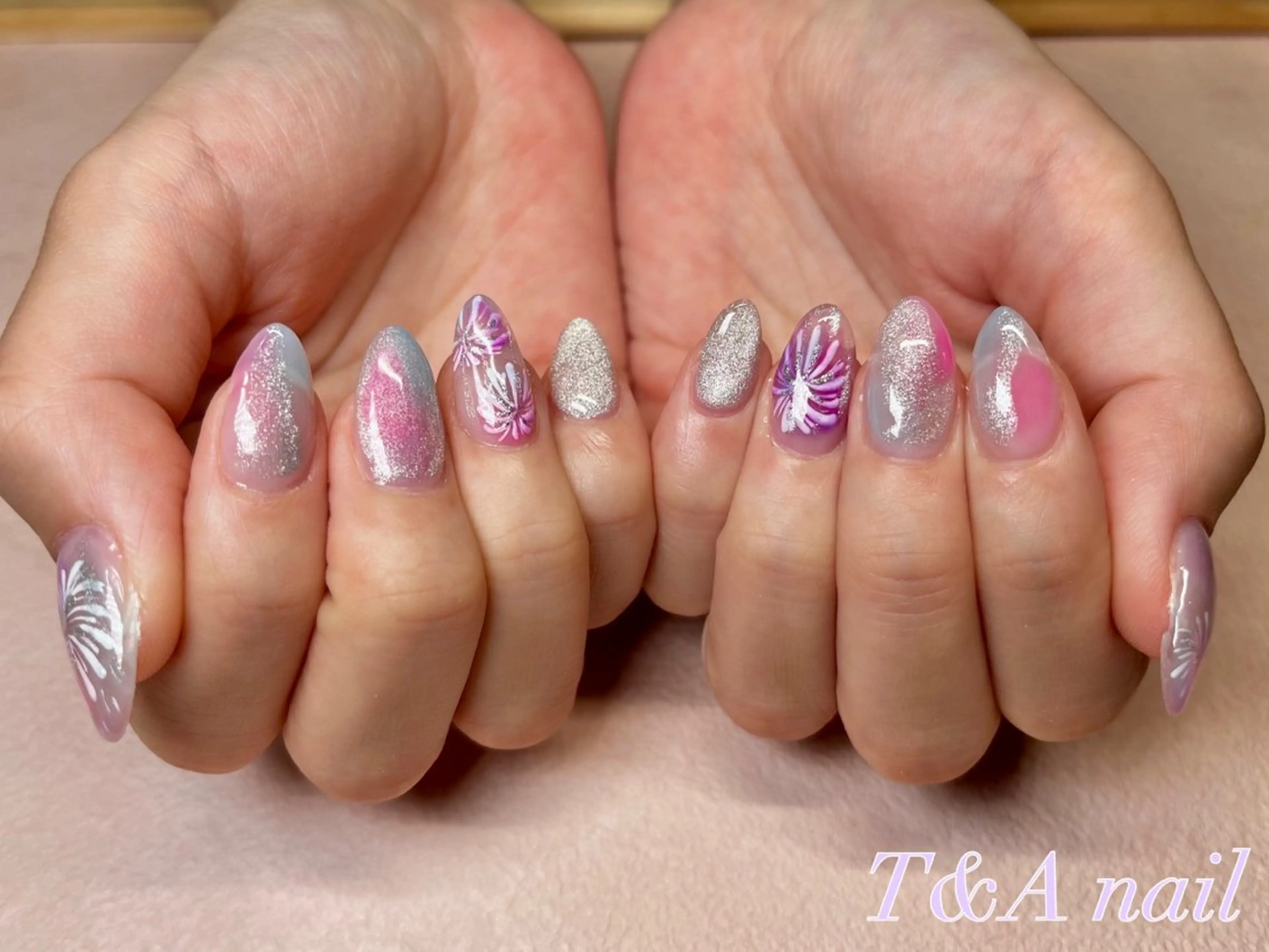 ネイル 長さ出し ジェルネイル ニュアンスネイル スカルプネイル 夏ネイル ハンドネイル T&A nailのネイルデザイン