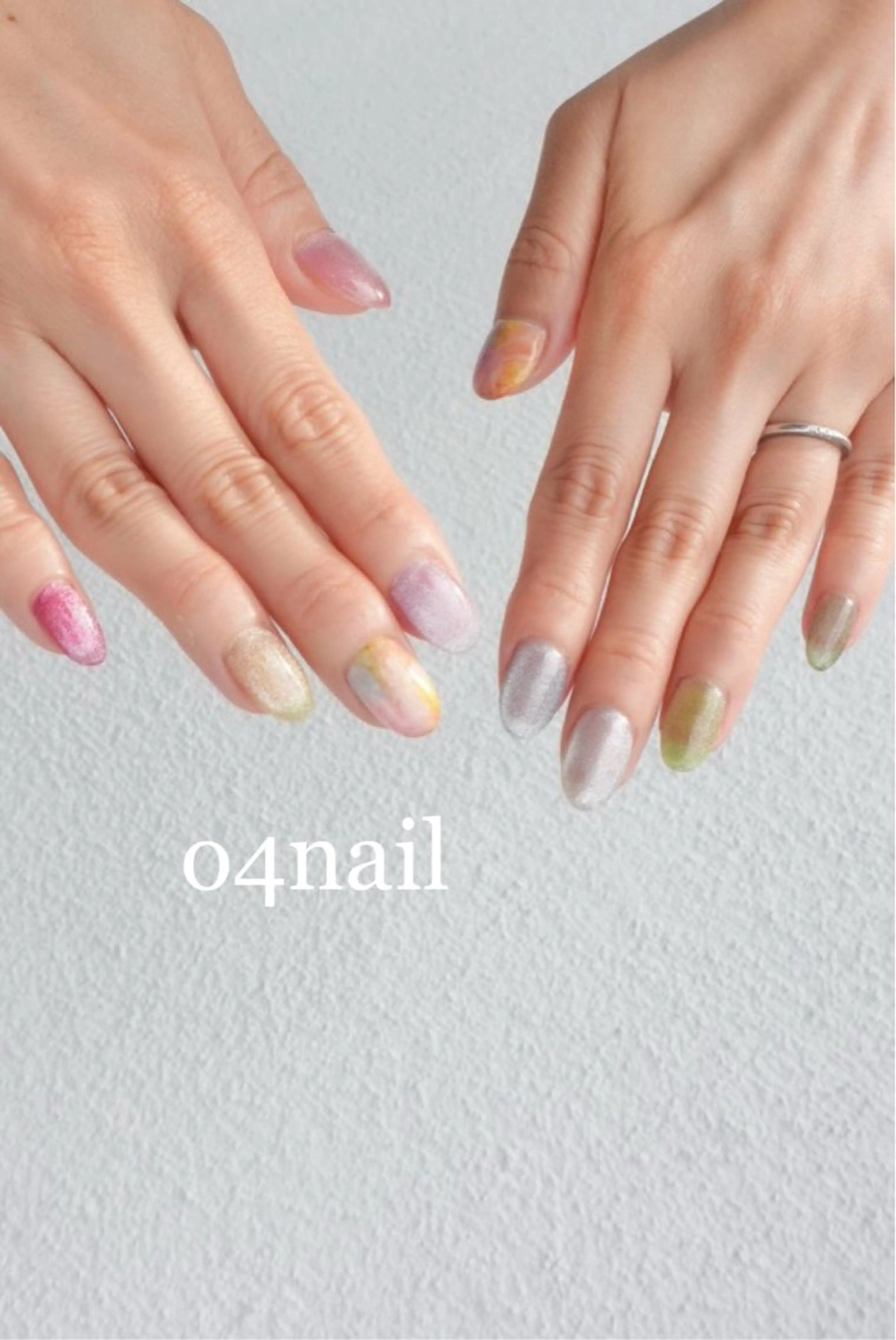 ネイル マグネットネイル 夏ネイル ハンドネイル my place+s所属・o4nail___ ARISAのネイルデザイン
