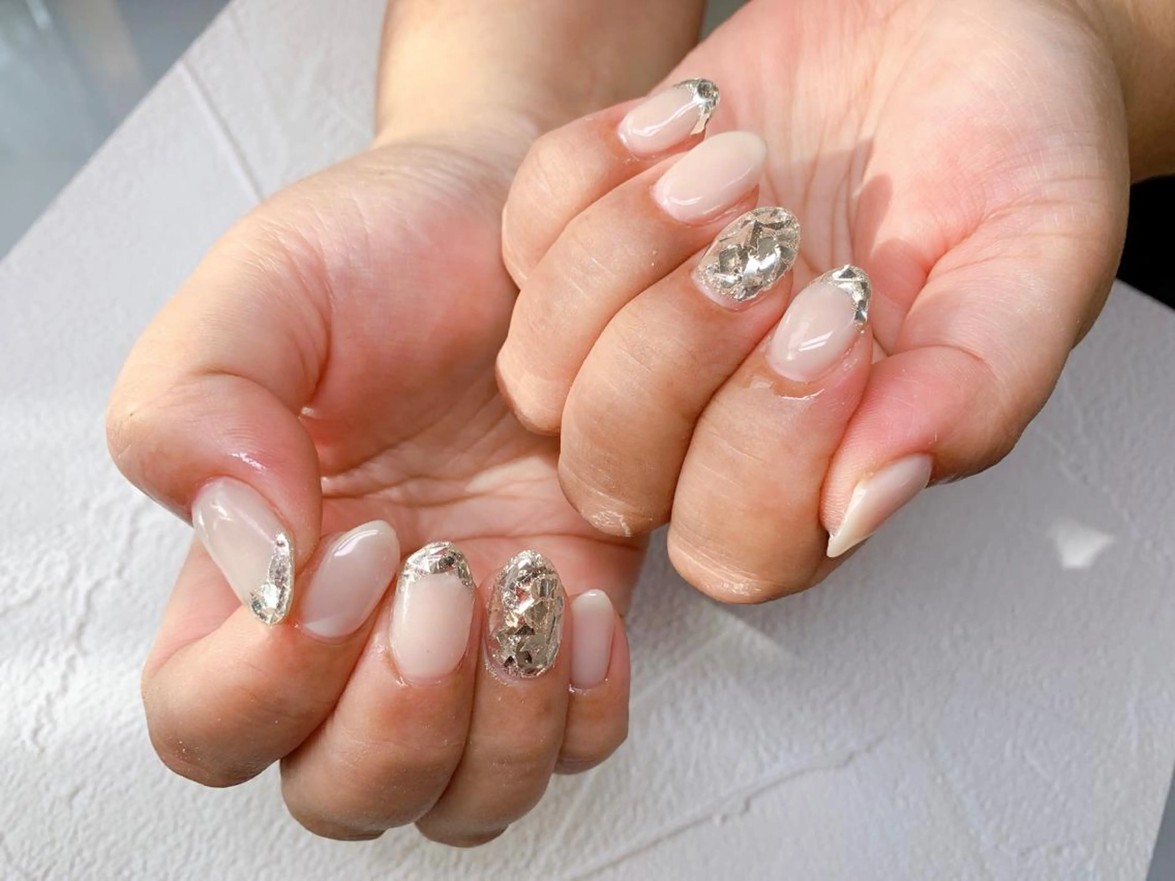 ネイル フレンチネイル ガラスフレンチ キラキラネイル ハンドネイル 痩身/脱毛/ネイル HARUKAのエステ・リラクイメージ