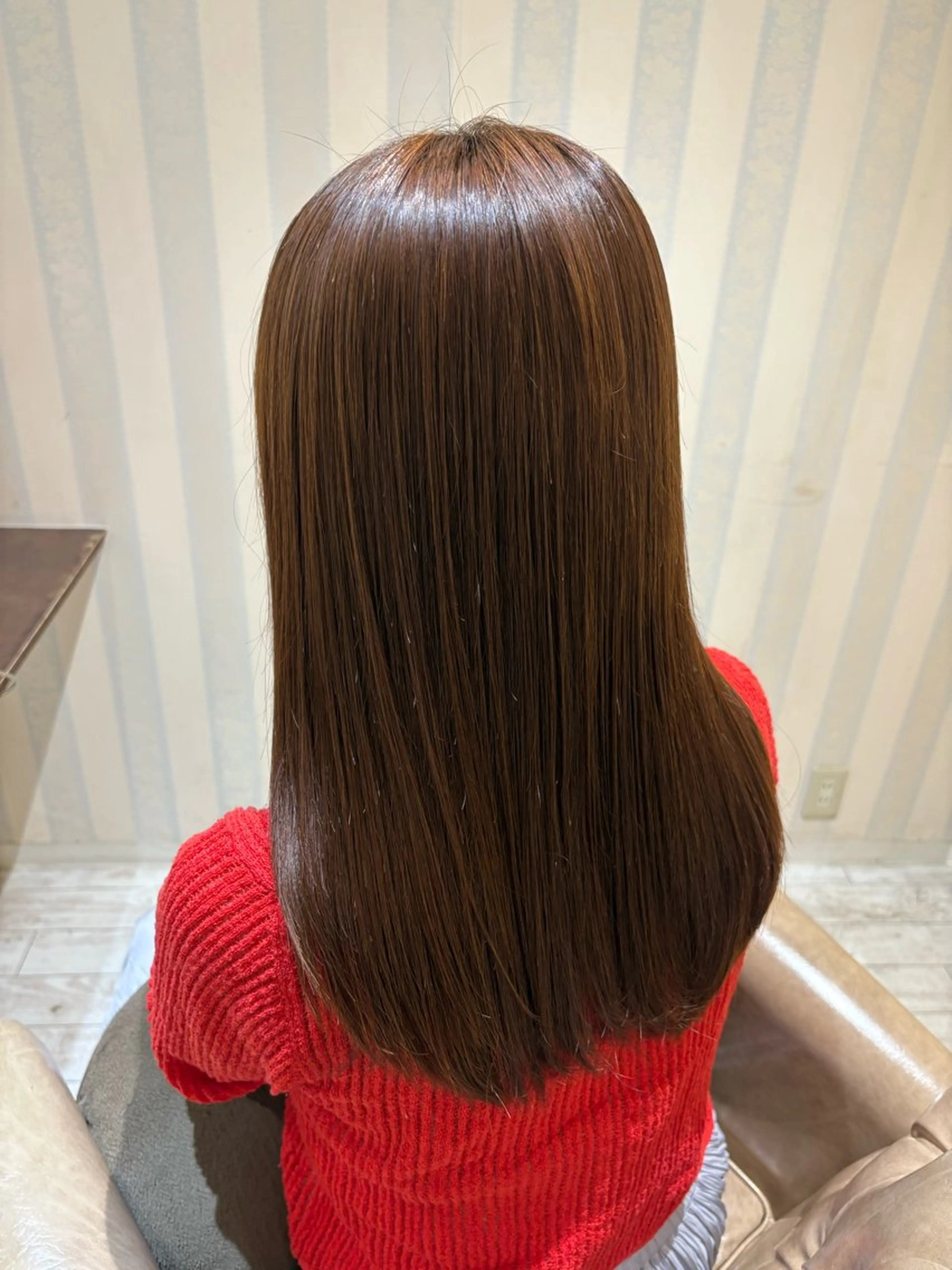 セミロング カット 縮毛矯正 なぎさ 心斎橋美容室のヘアスタイル