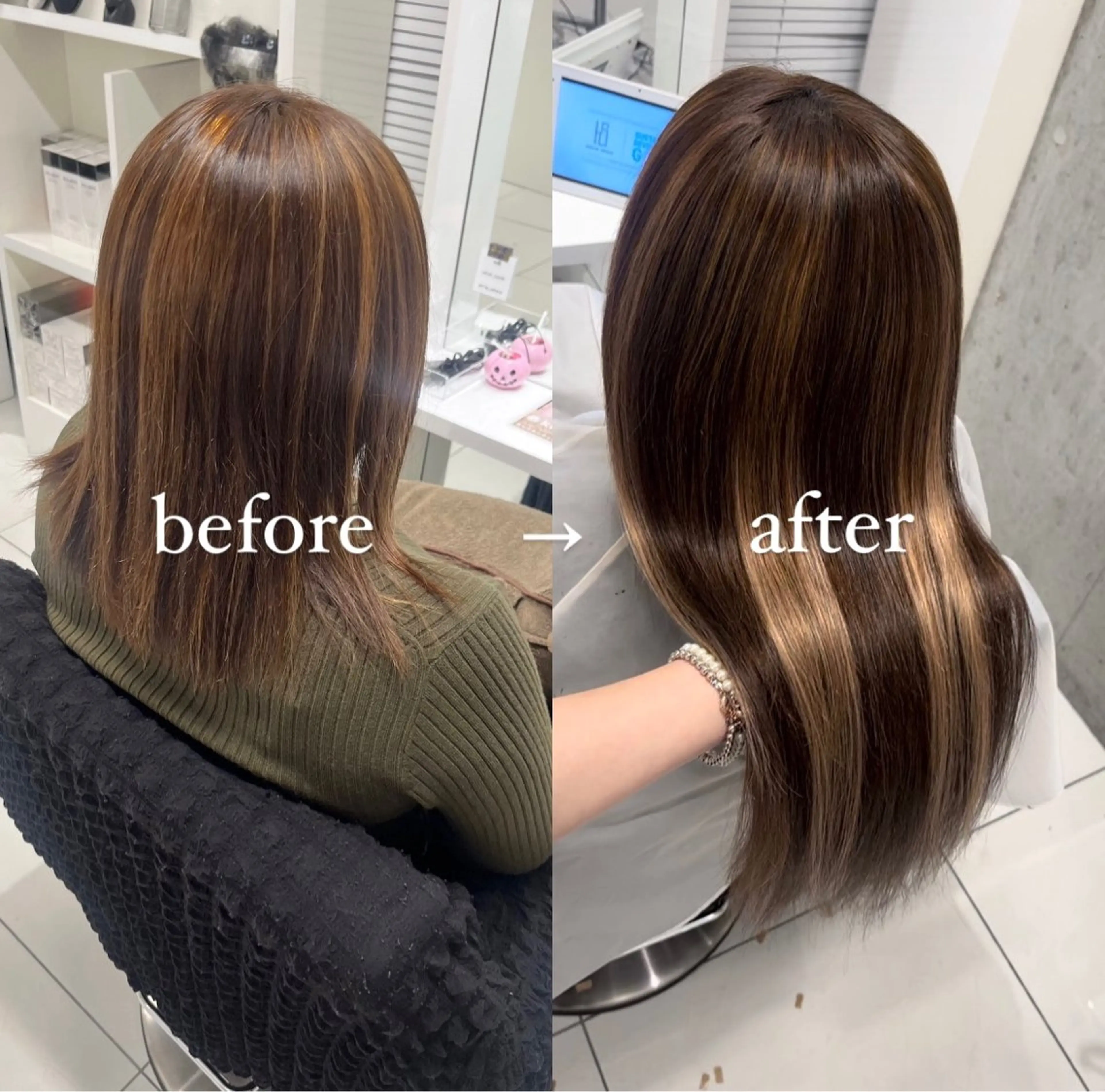 ロング エクステ ロング カット エクステ りおな/エクステ /ミルクティーカラーのヘアスタイル