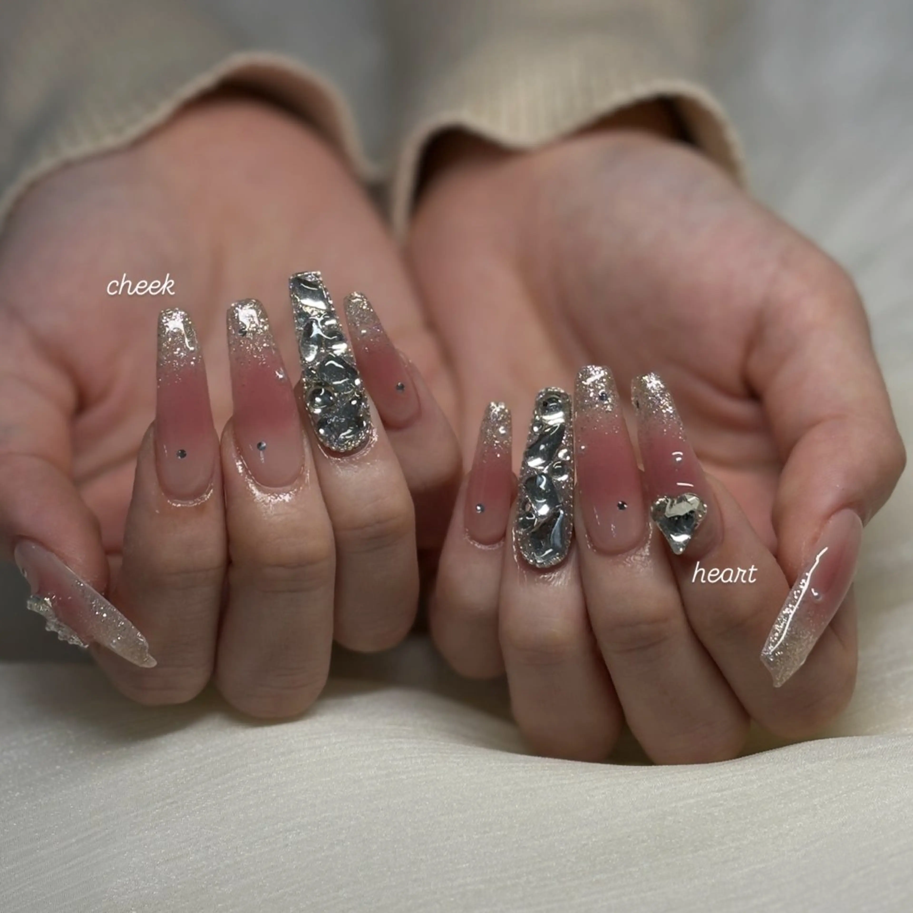 ネイル ハート ハンドネイル yu zuのネイルデザイン