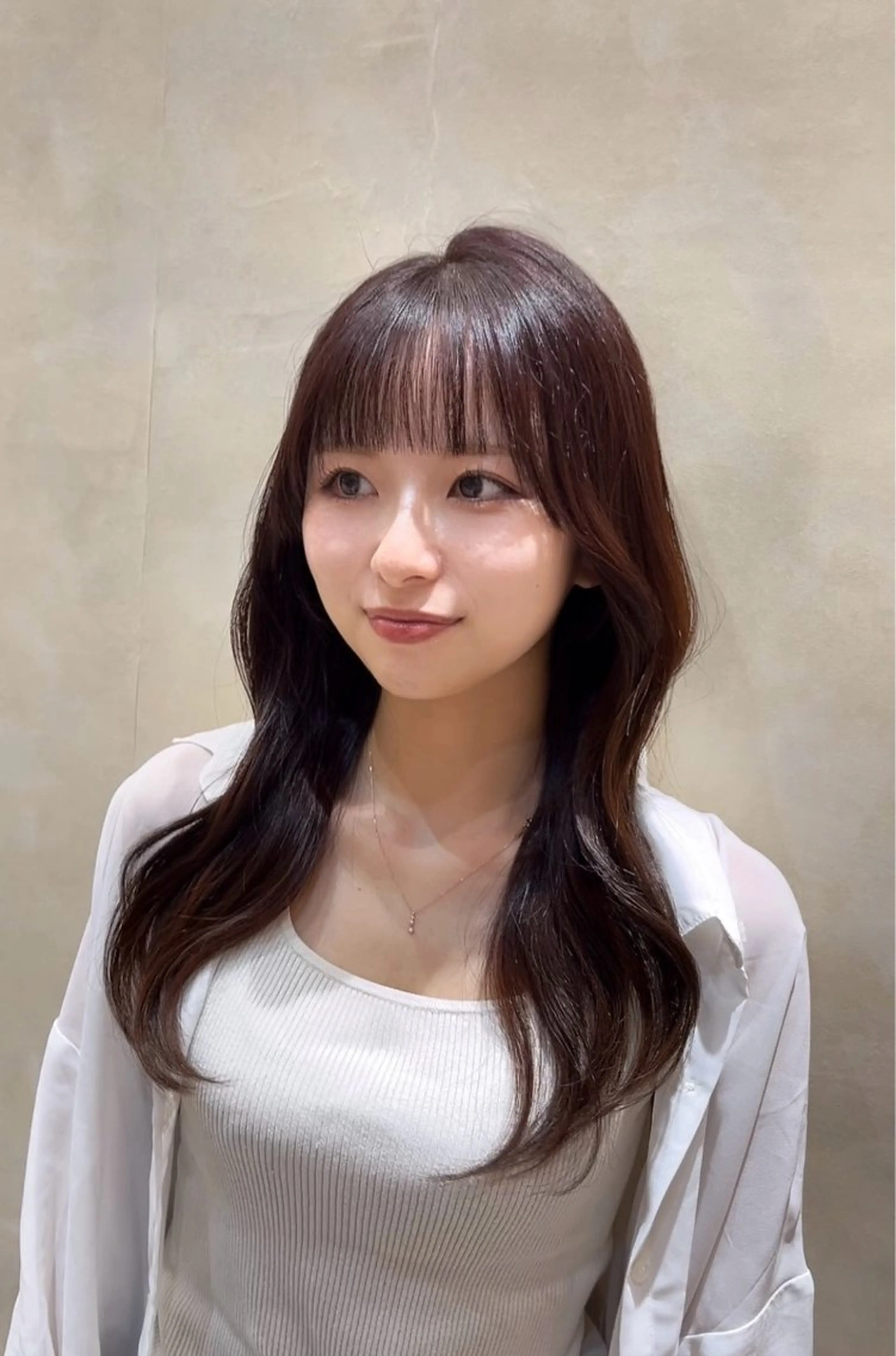 ロング ボブ ヨシンモリ 韓国風ヘア レイヤーカット 似合わせカット カット ヘアカラー トリートメント nao🎀zina 透明感/艶髪のヘアスタイル