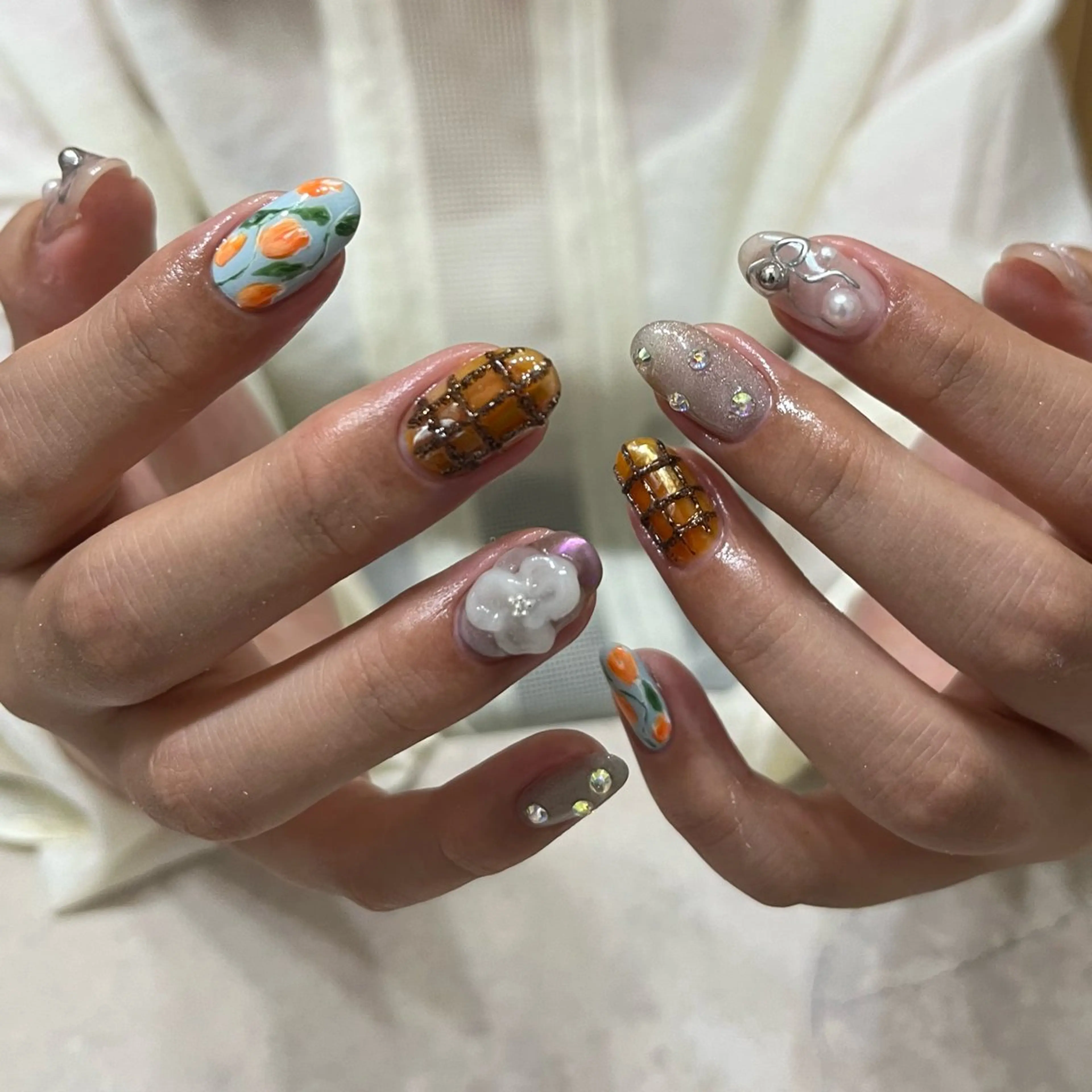 ネイル グリーン 持ち込み ハンドネイル nail salon O (en)所属・vegh. nail/阿波座のネイルデザイン