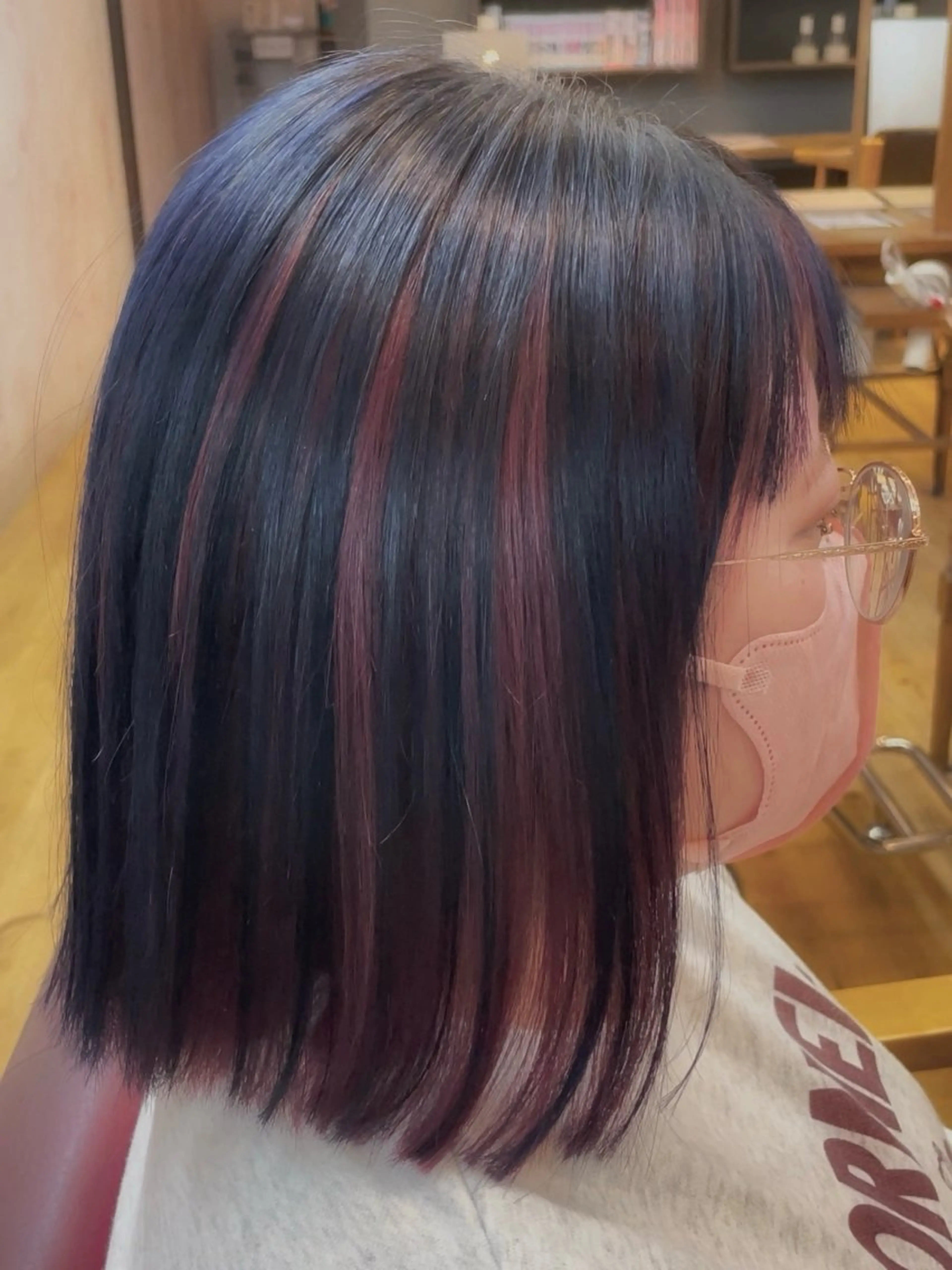 ミディアム カラー ヘアカラー 飯田 来夢のヘアスタイル